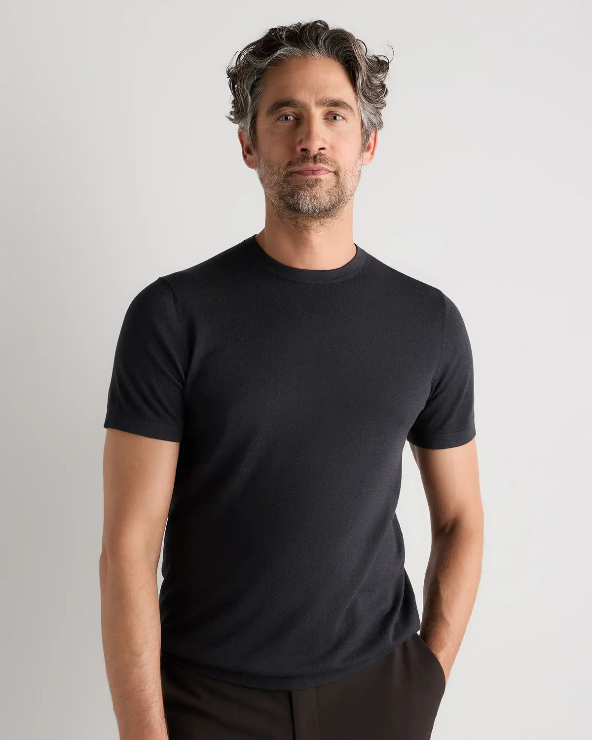 Cotton-Silk Short Sleeve Crewneck Sweater