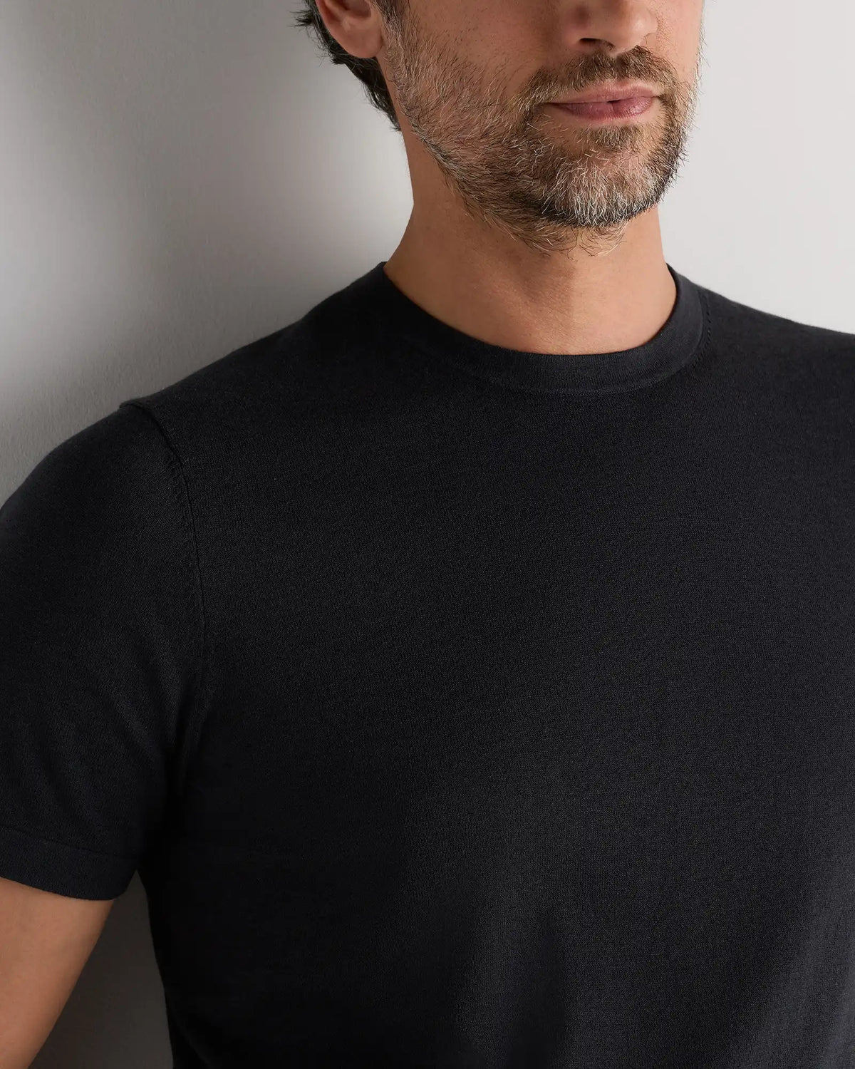 Cotton-Silk Short Sleeve Crewneck Sweater