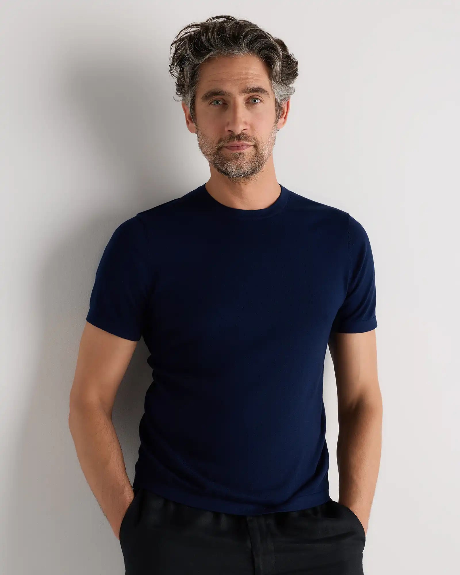 Cotton-Silk Short Sleeve Crewneck Sweater