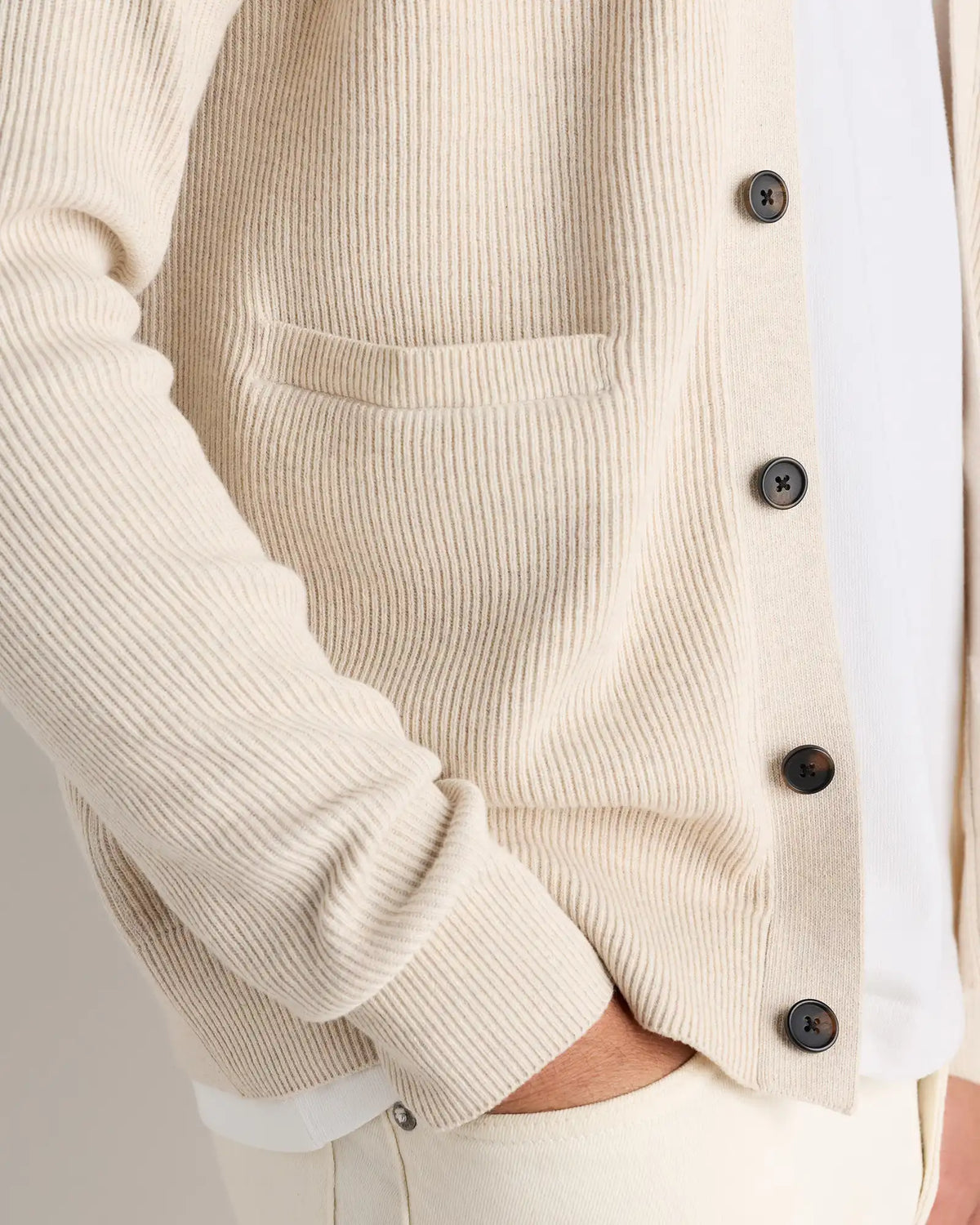 100% Organic Cotton Ribbed Cardigan