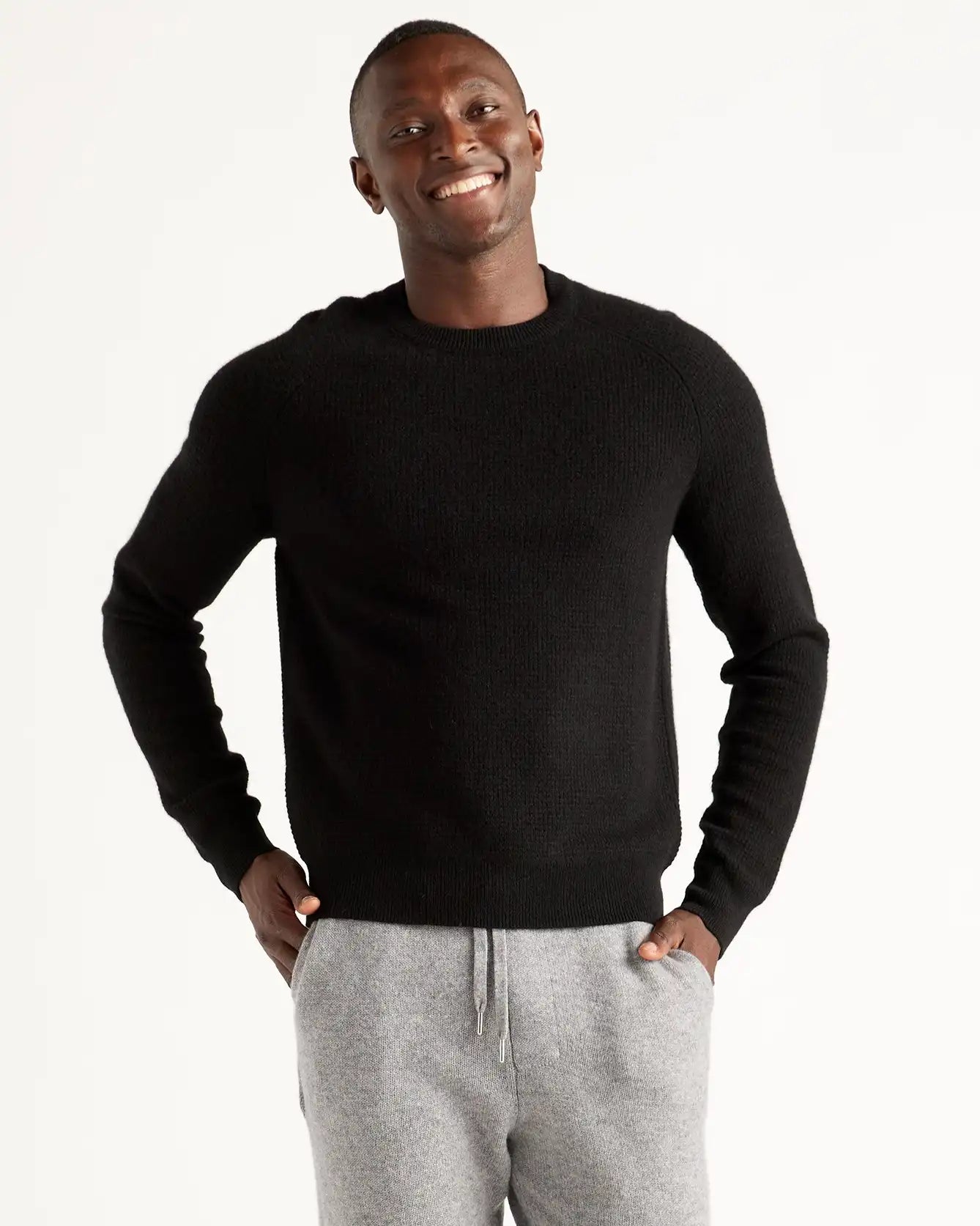 Mongolian Spring Cashmere Waffle Sweatshirt