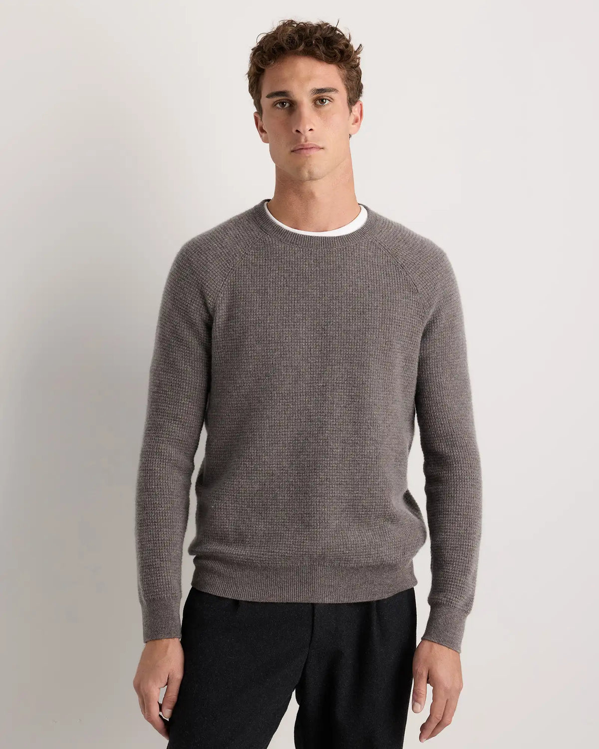Mongolian Cashmere Waffle Sweatshirt