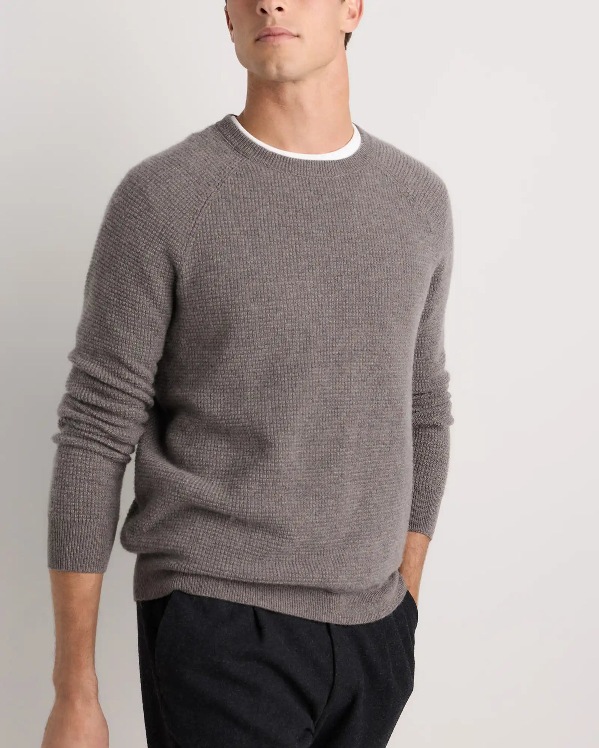 Mongolian Cashmere Waffle Sweatshirt