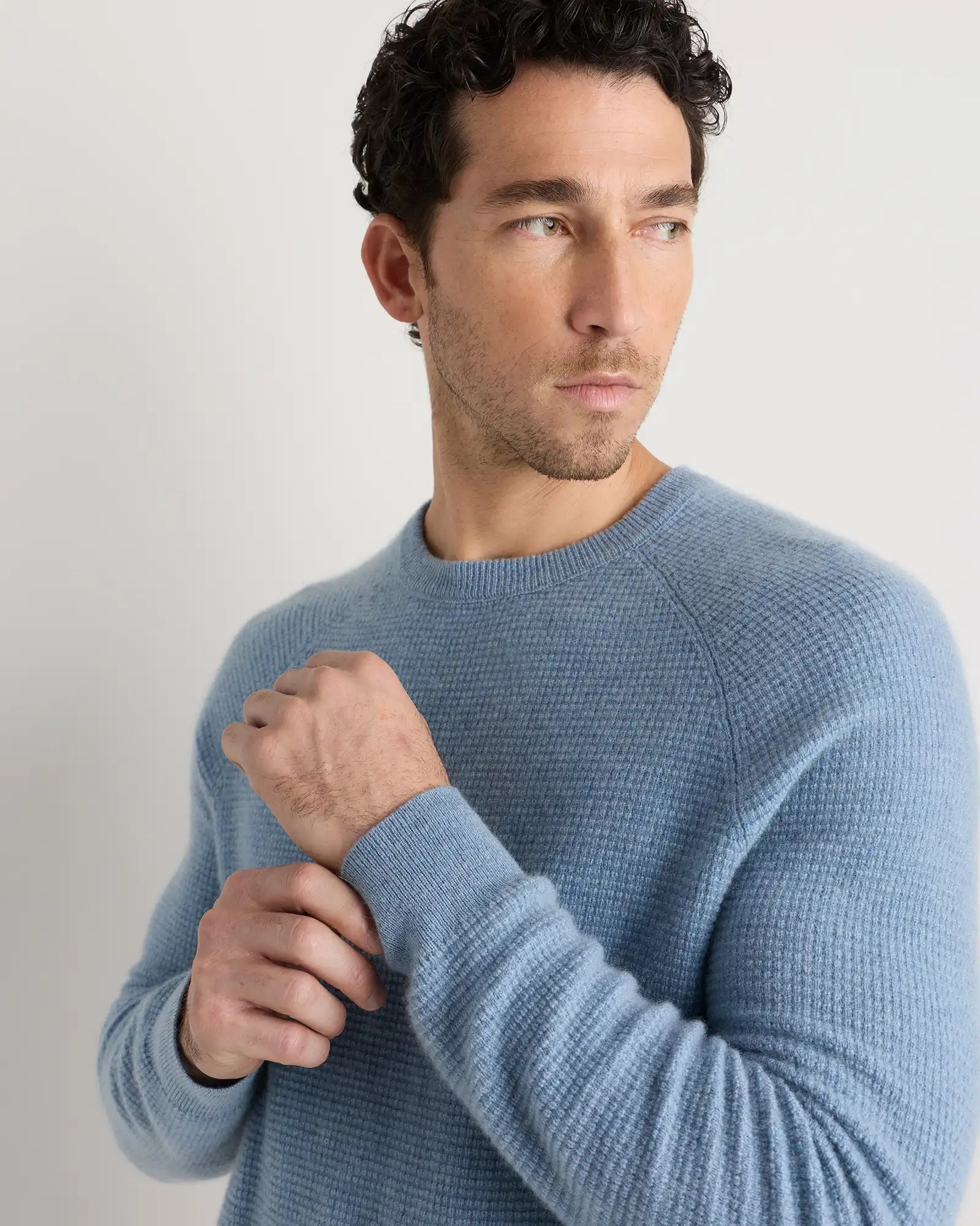 Mongolian Cashmere Waffle Sweatshirt