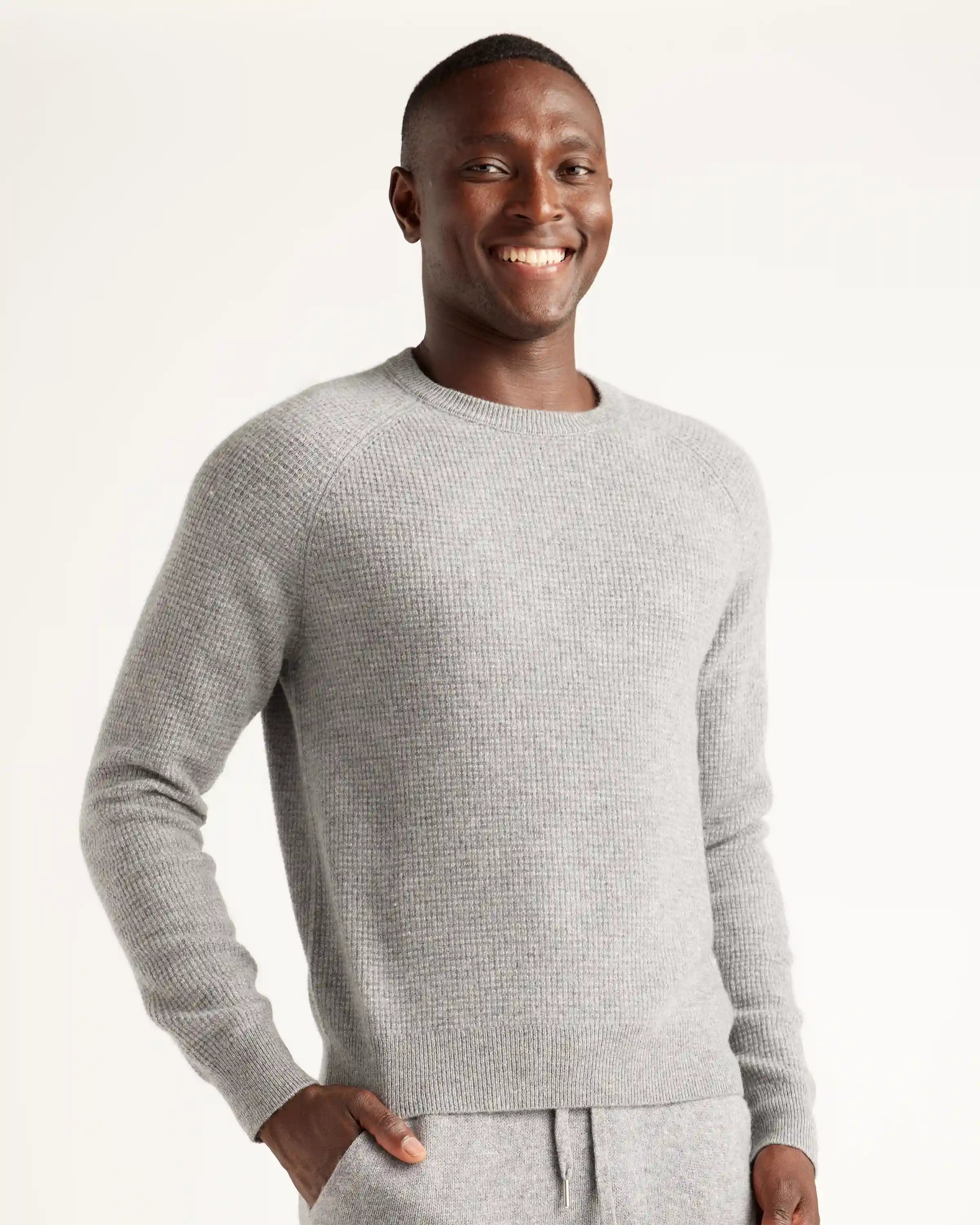 Mongolian Spring Cashmere Waffle Sweatshirt