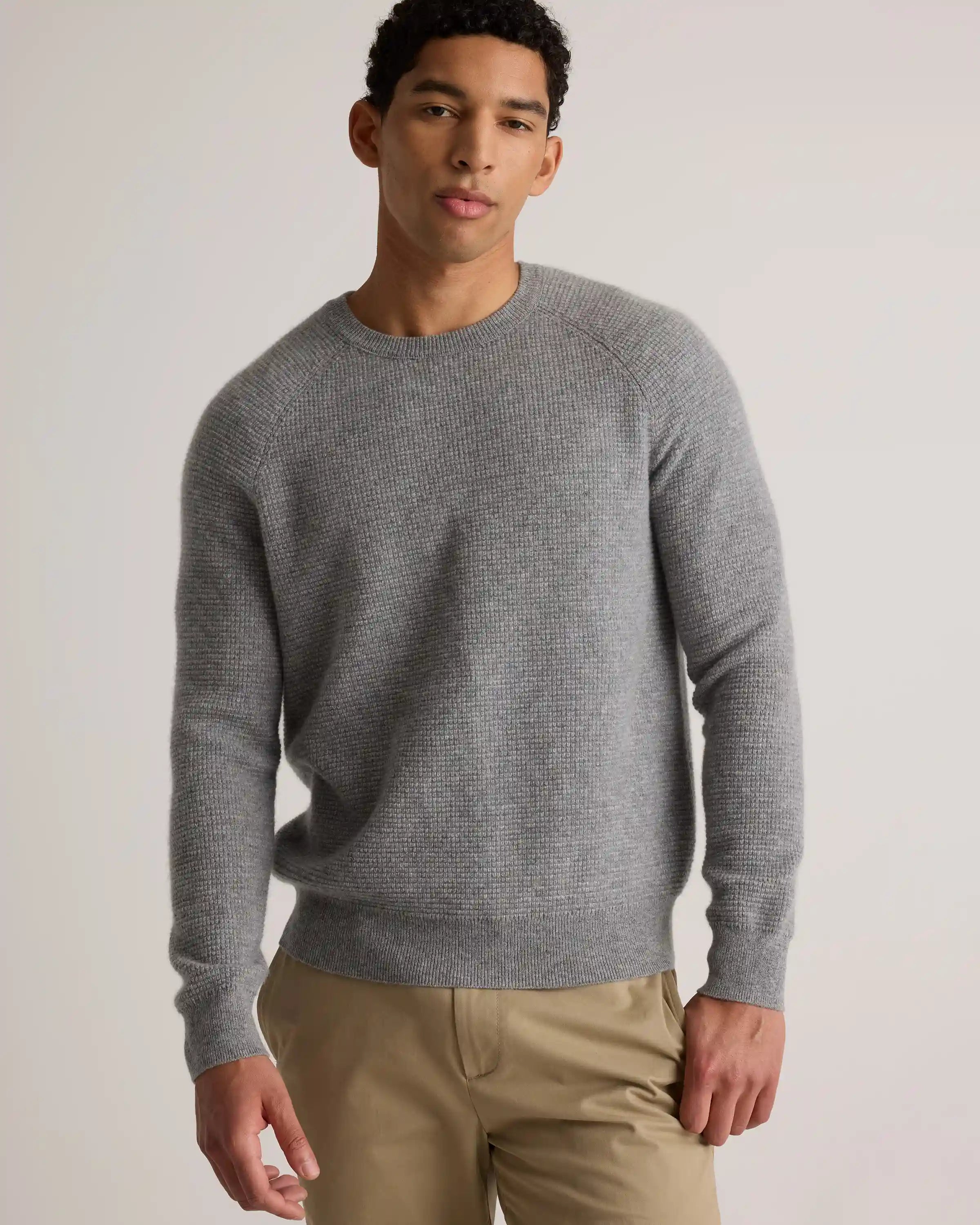 Mongolian Cashmere Waffle Sweatshirt
