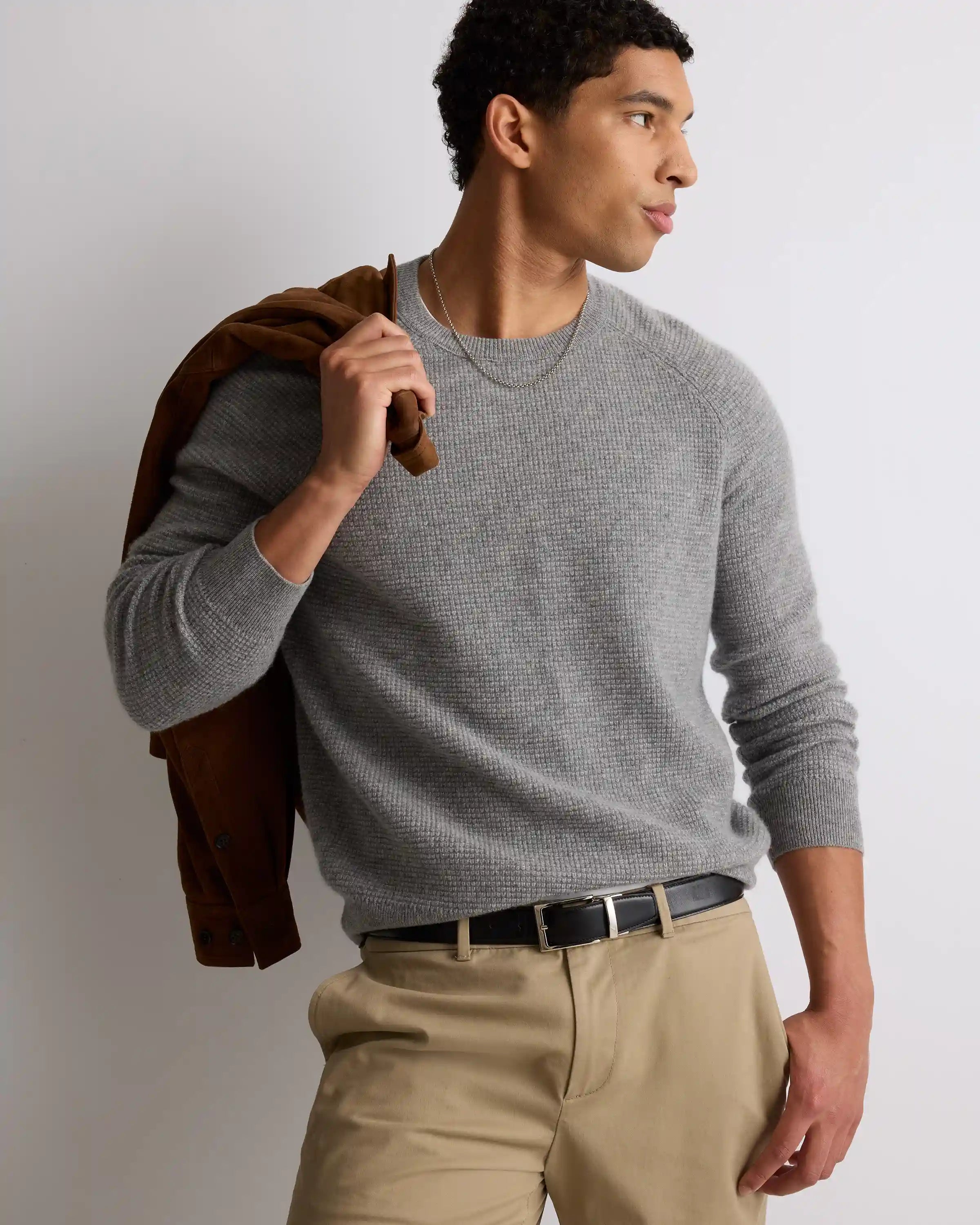 Mongolian Cashmere Waffle Sweatshirt