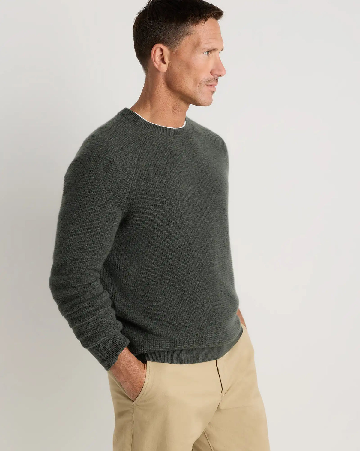Mongolian Cashmere Waffle Sweatshirt