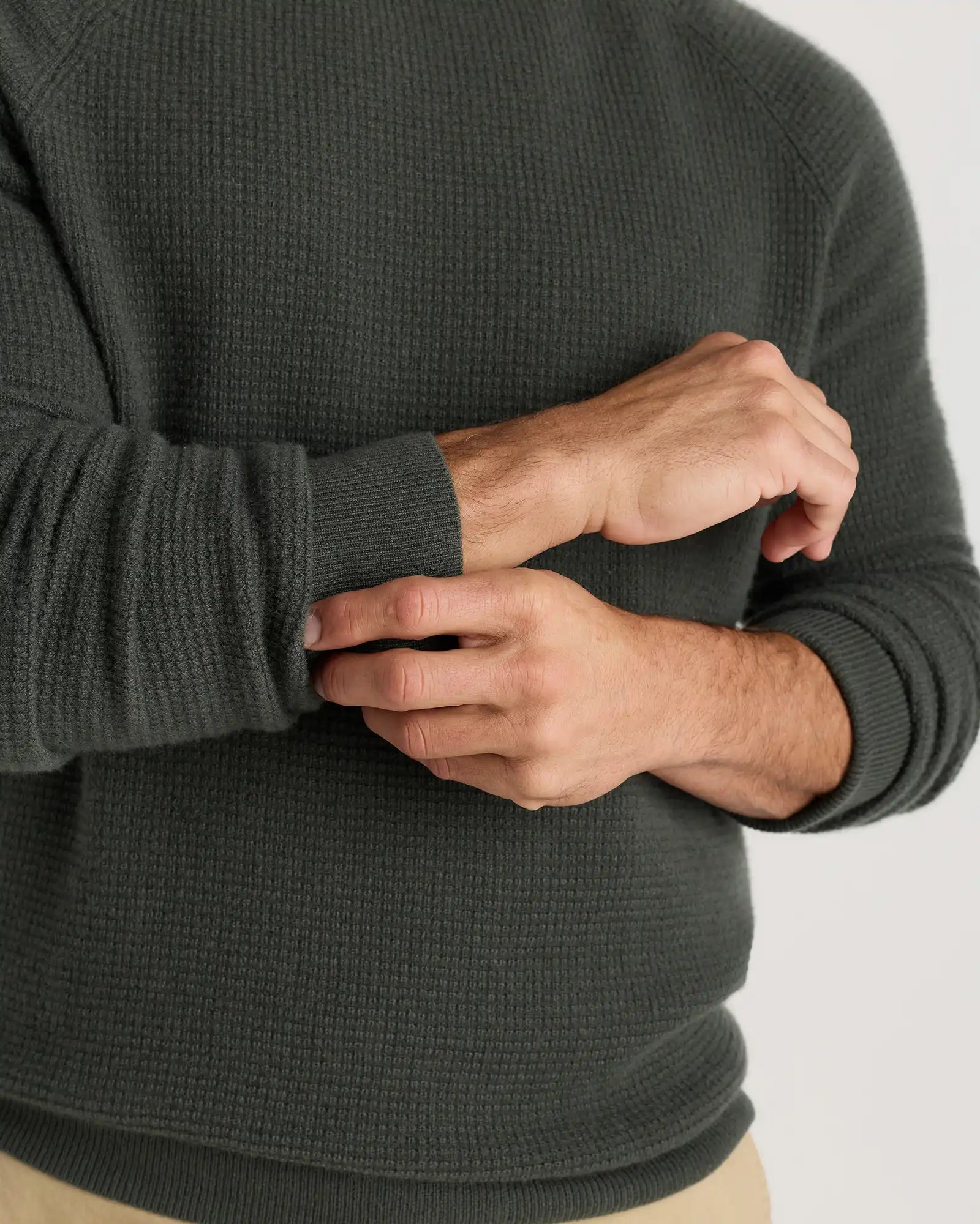 Mongolian Cashmere Waffle Sweatshirt