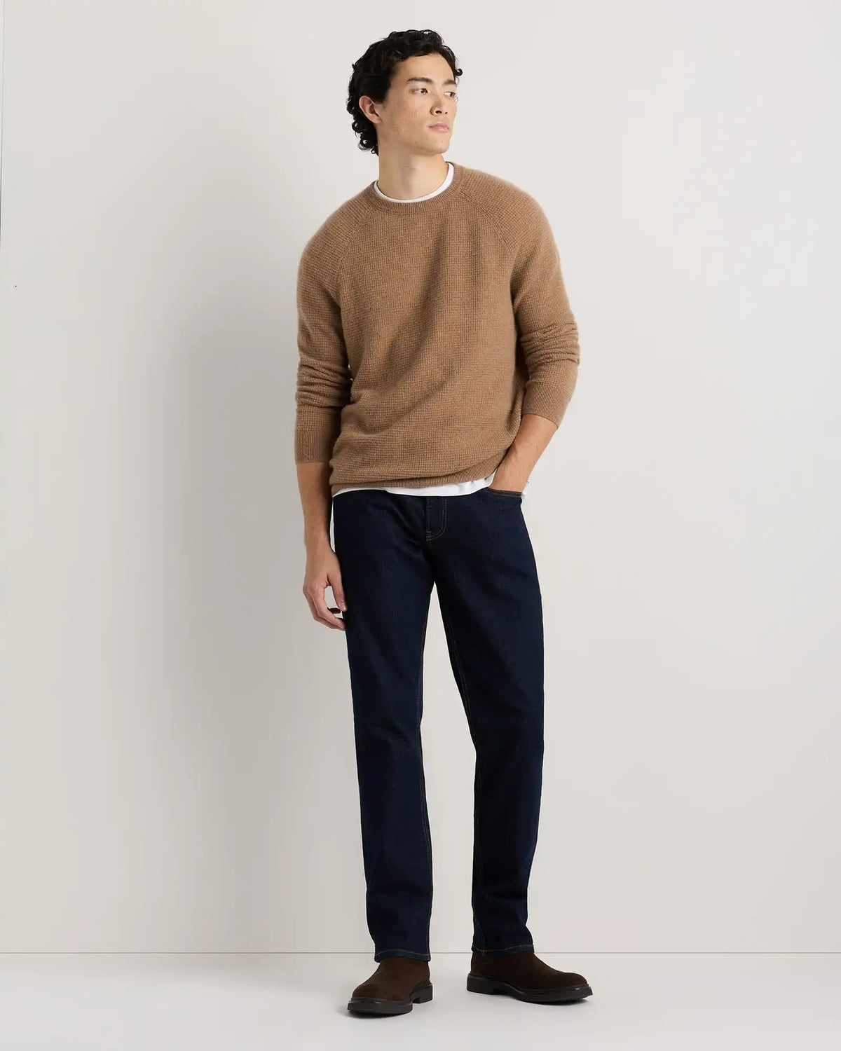 Mongolian Cashmere Waffle Sweatshirt