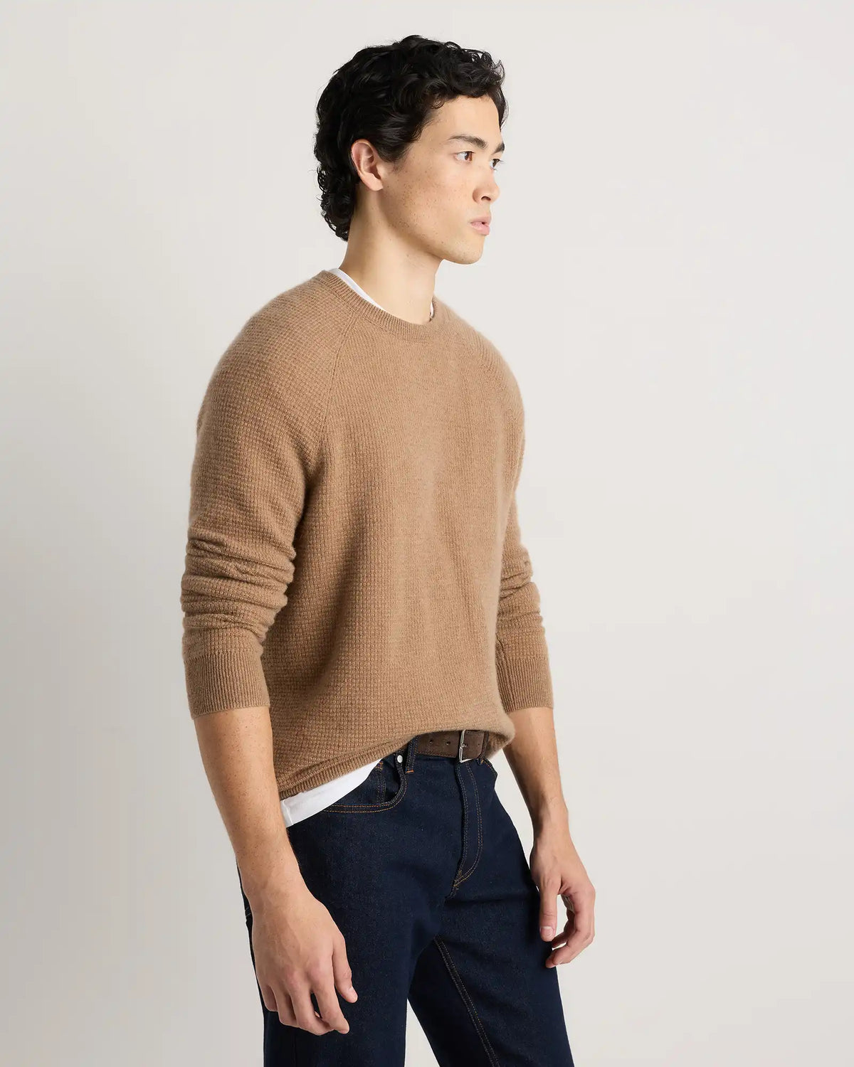 Mongolian Cashmere Waffle Sweatshirt
