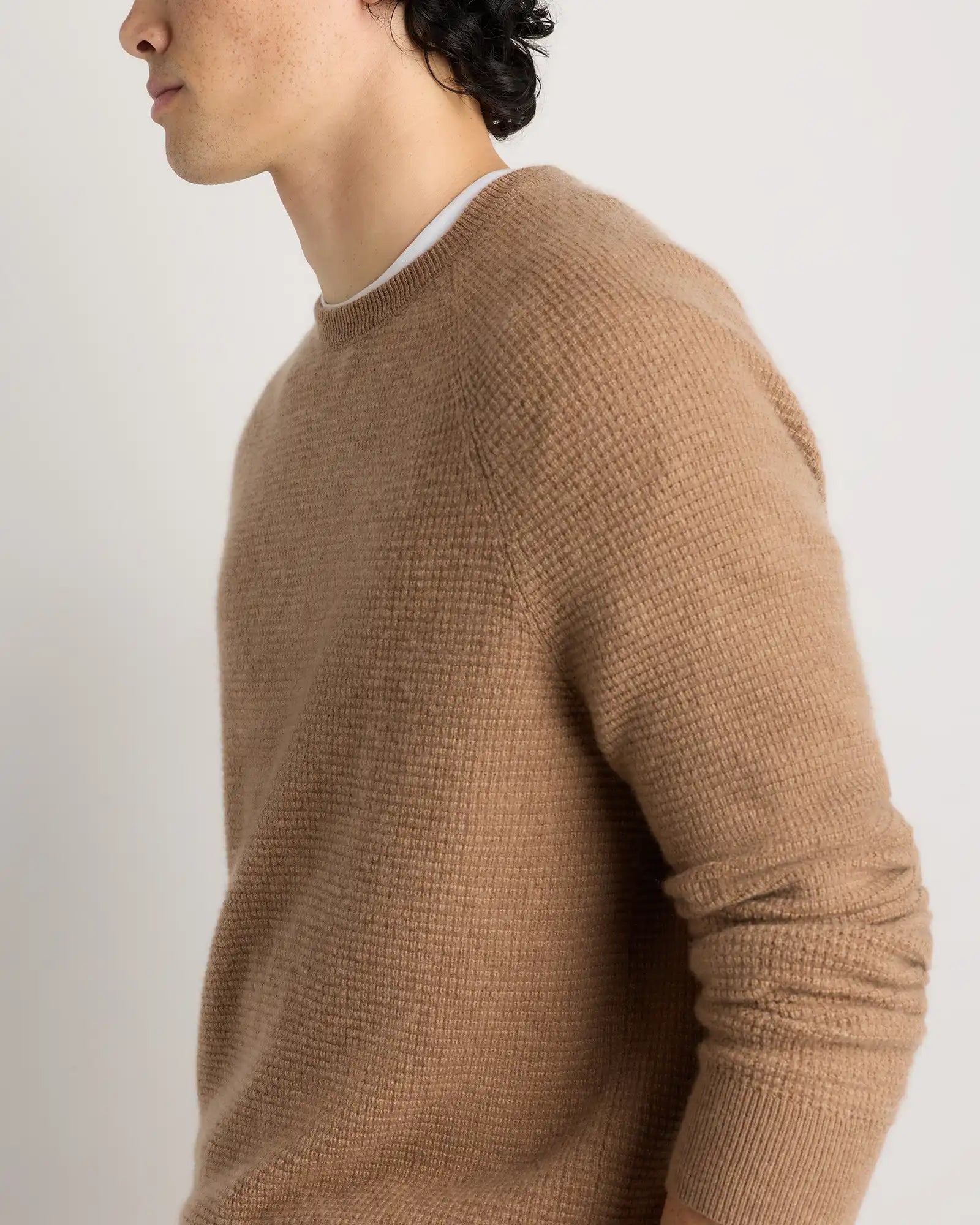 Mongolian Cashmere Waffle Sweatshirt
