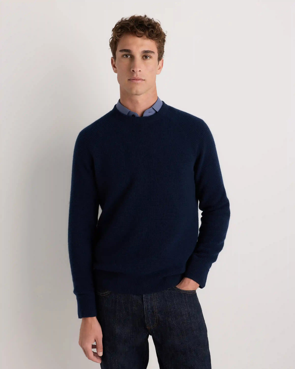 Mongolian Cashmere Waffle Sweatshirt