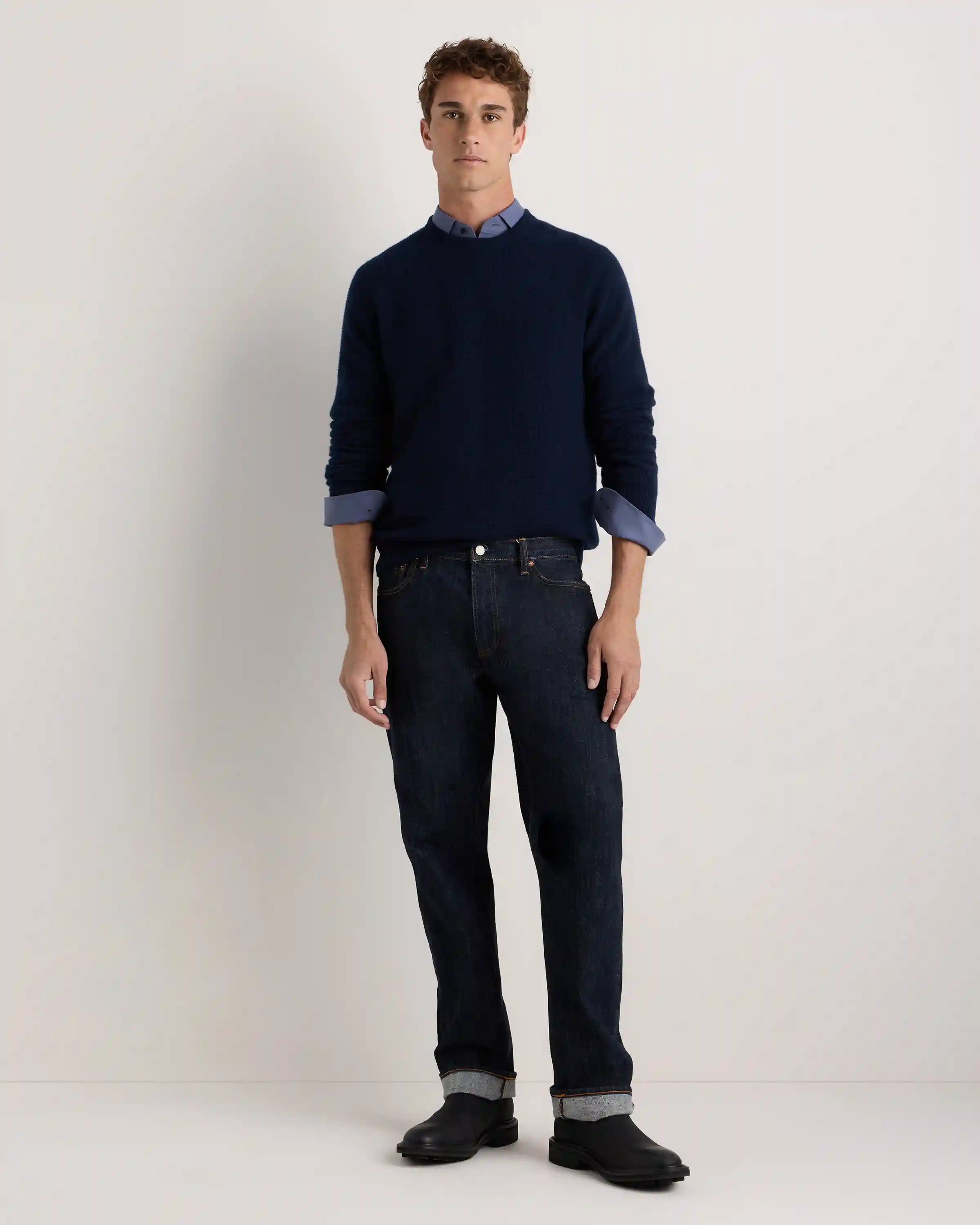 Mongolian Cashmere Waffle Sweatshirt