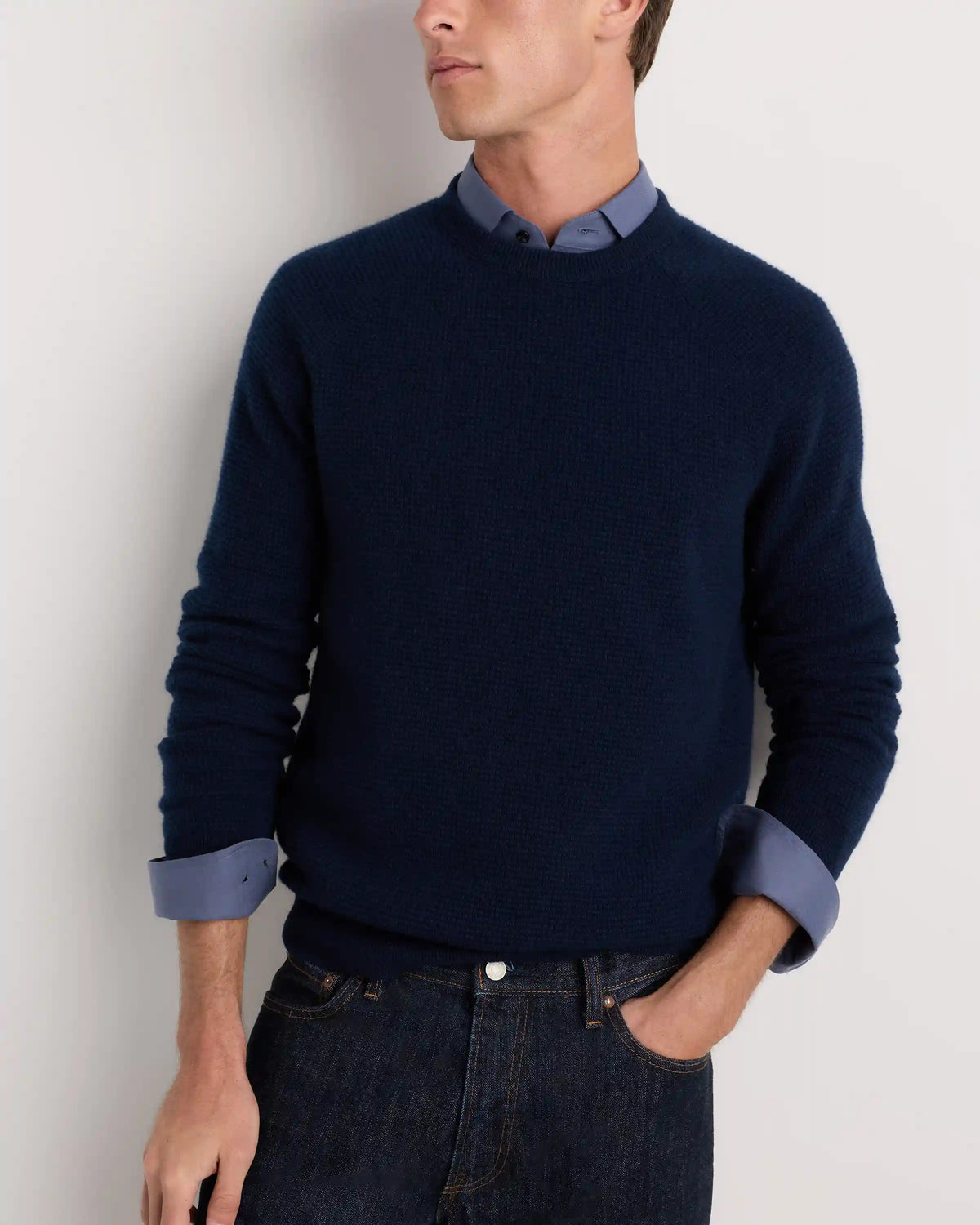 Mongolian Cashmere Waffle Sweatshirt