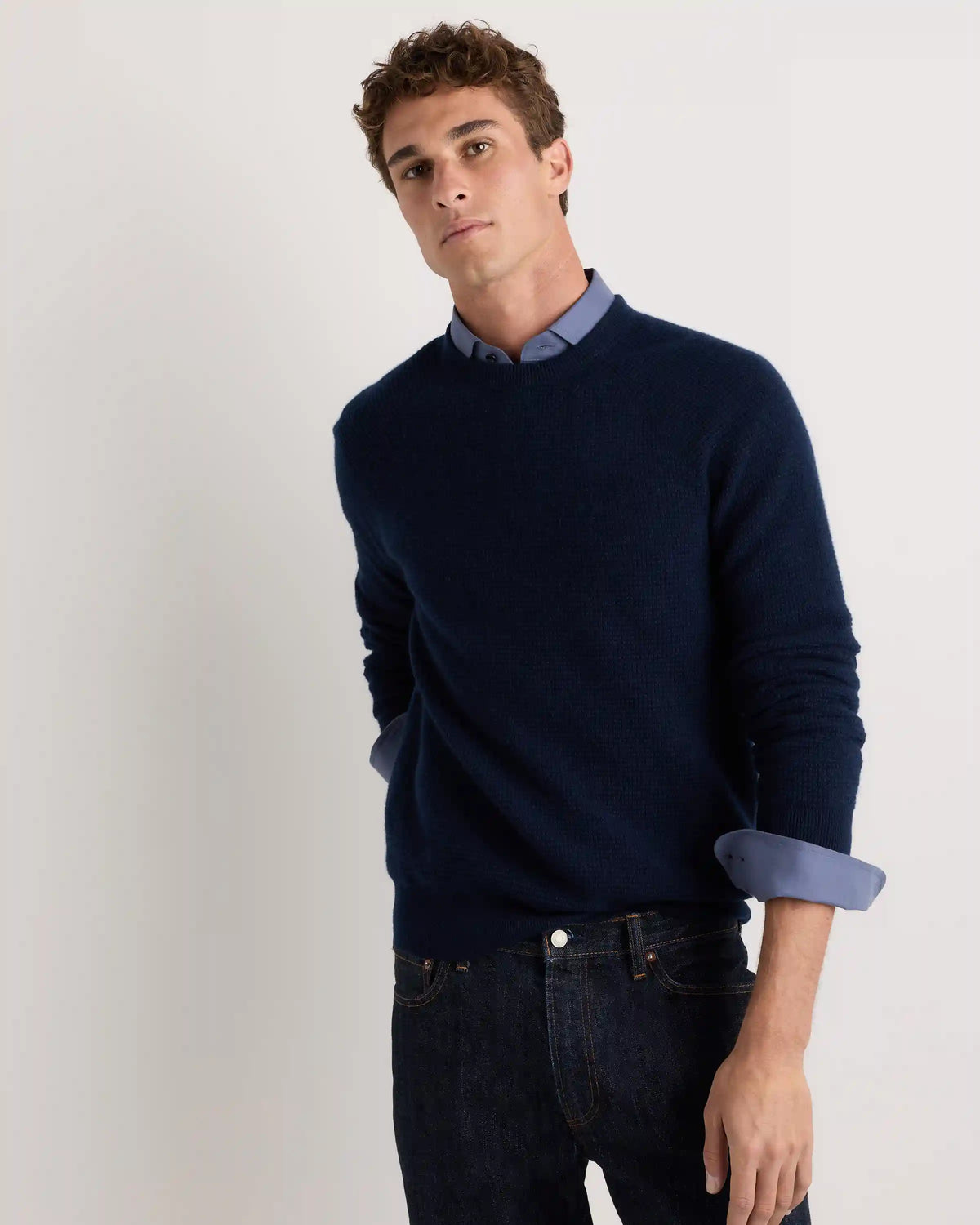 Mongolian Cashmere Waffle Sweatshirt