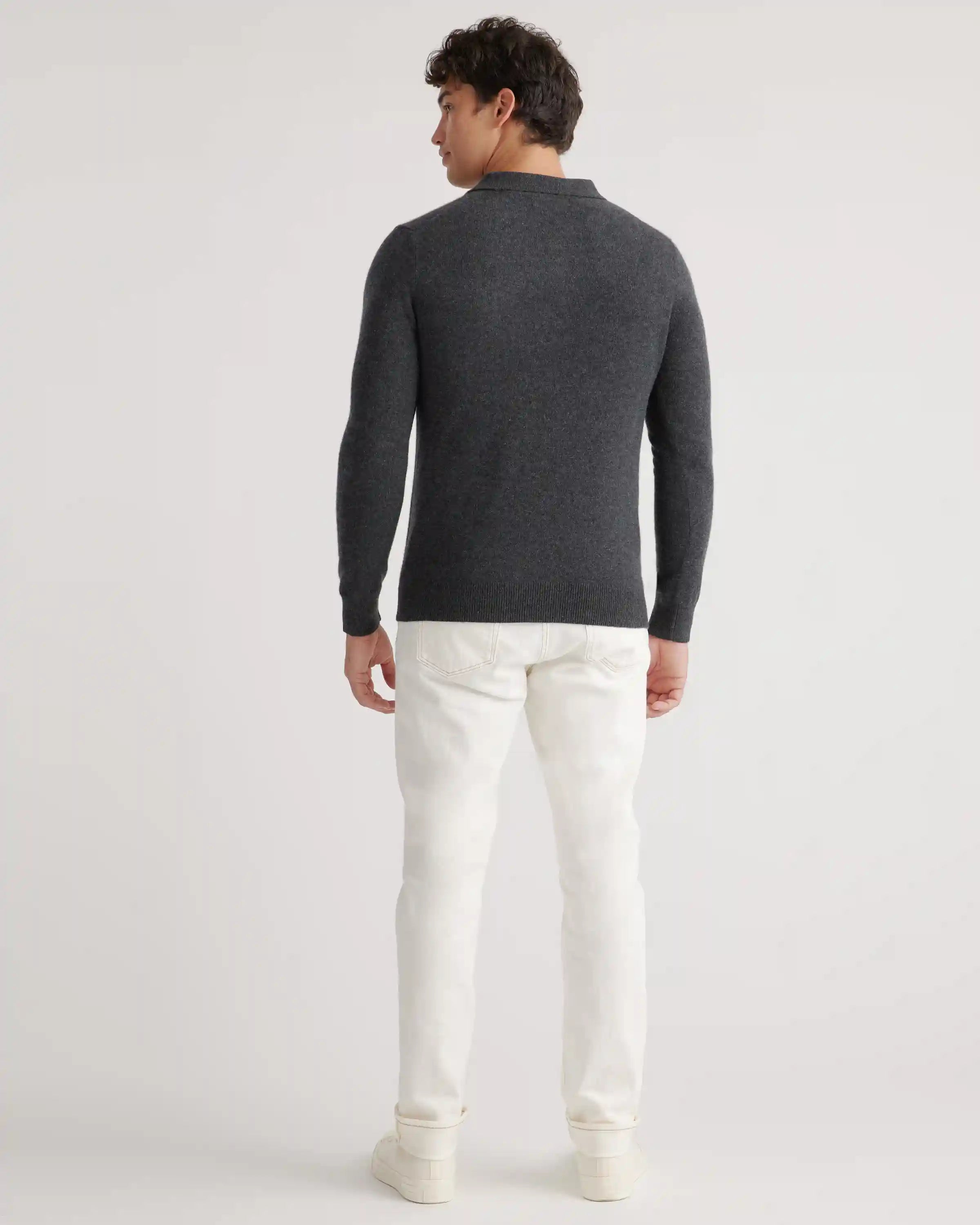 Mongolian Cashmere Polo Sweater