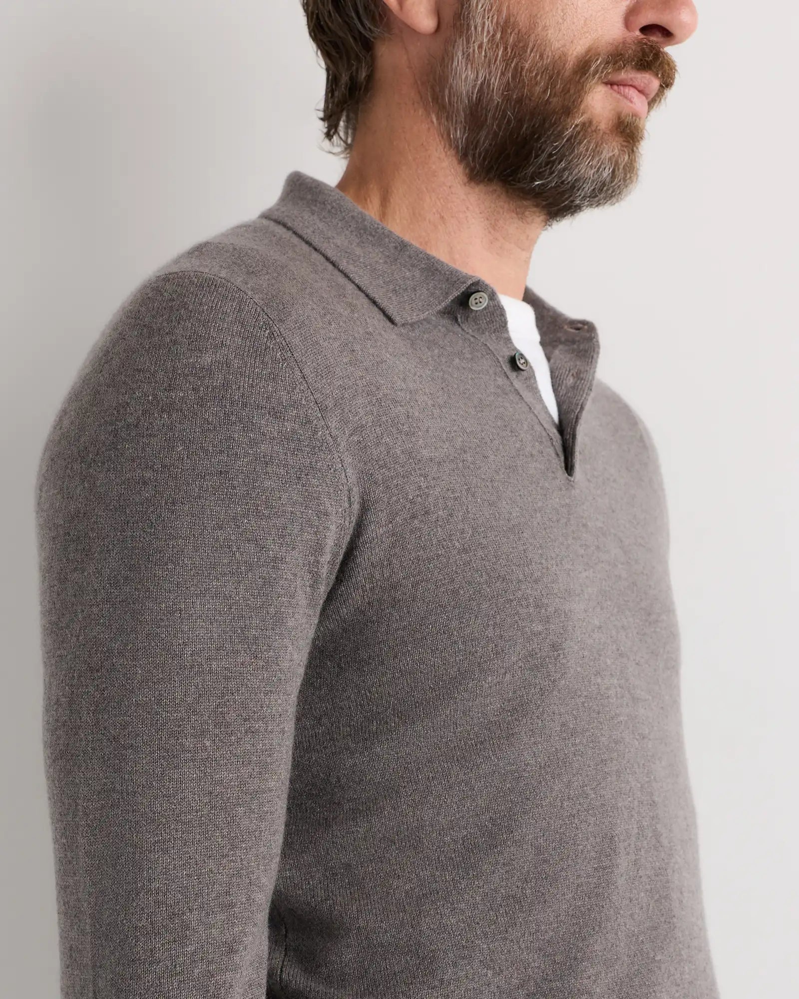 Mongolian Cashmere Polo Sweater