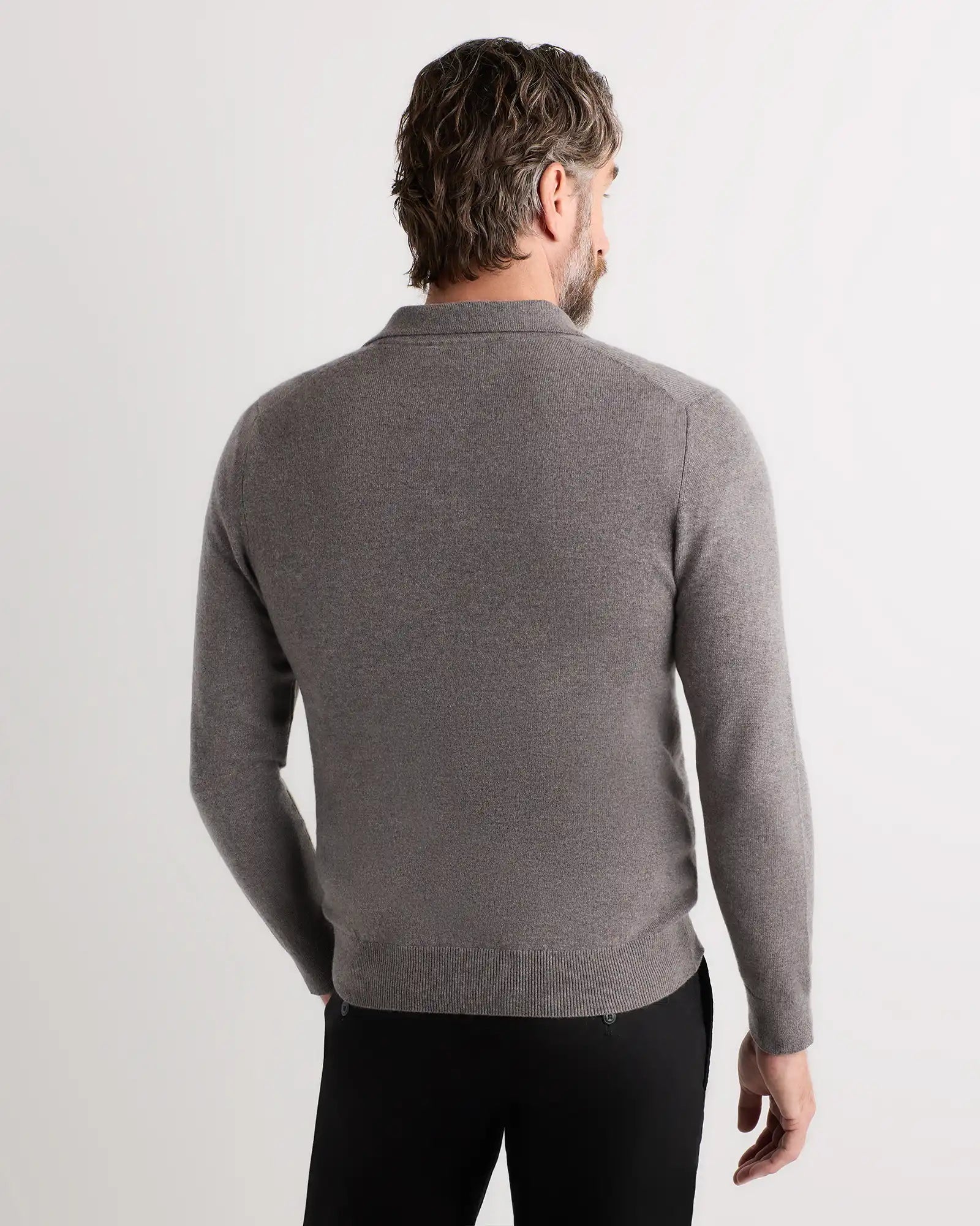 Mongolian Cashmere Polo Sweater