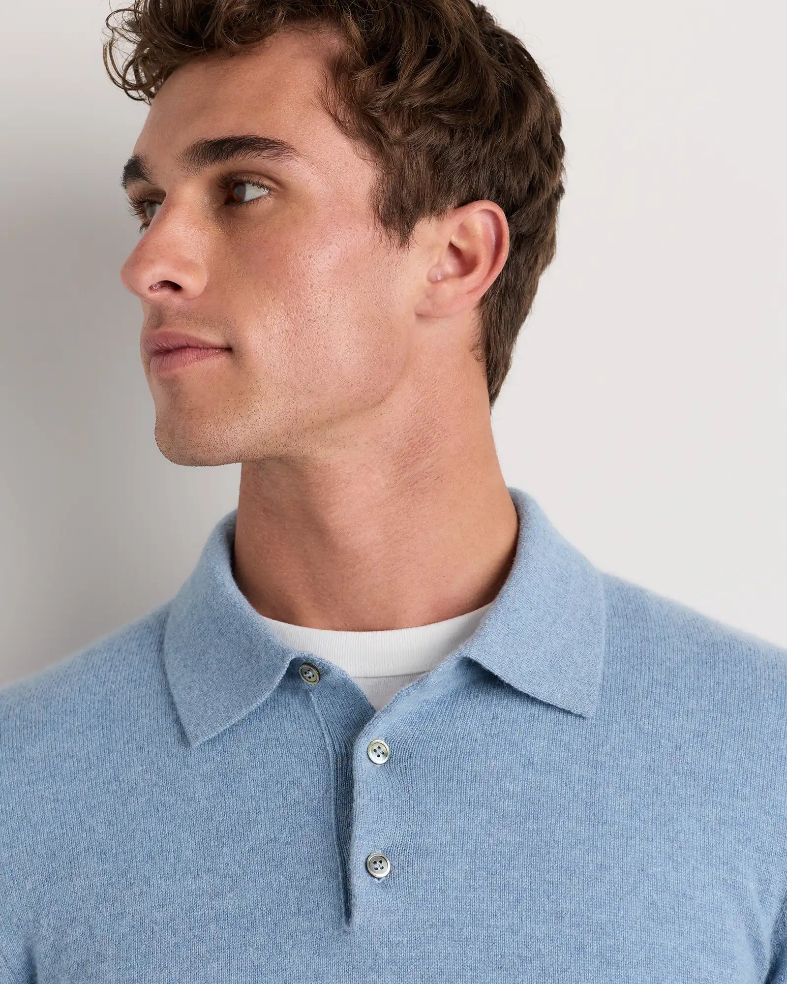 Mongolian Cashmere Polo Sweater