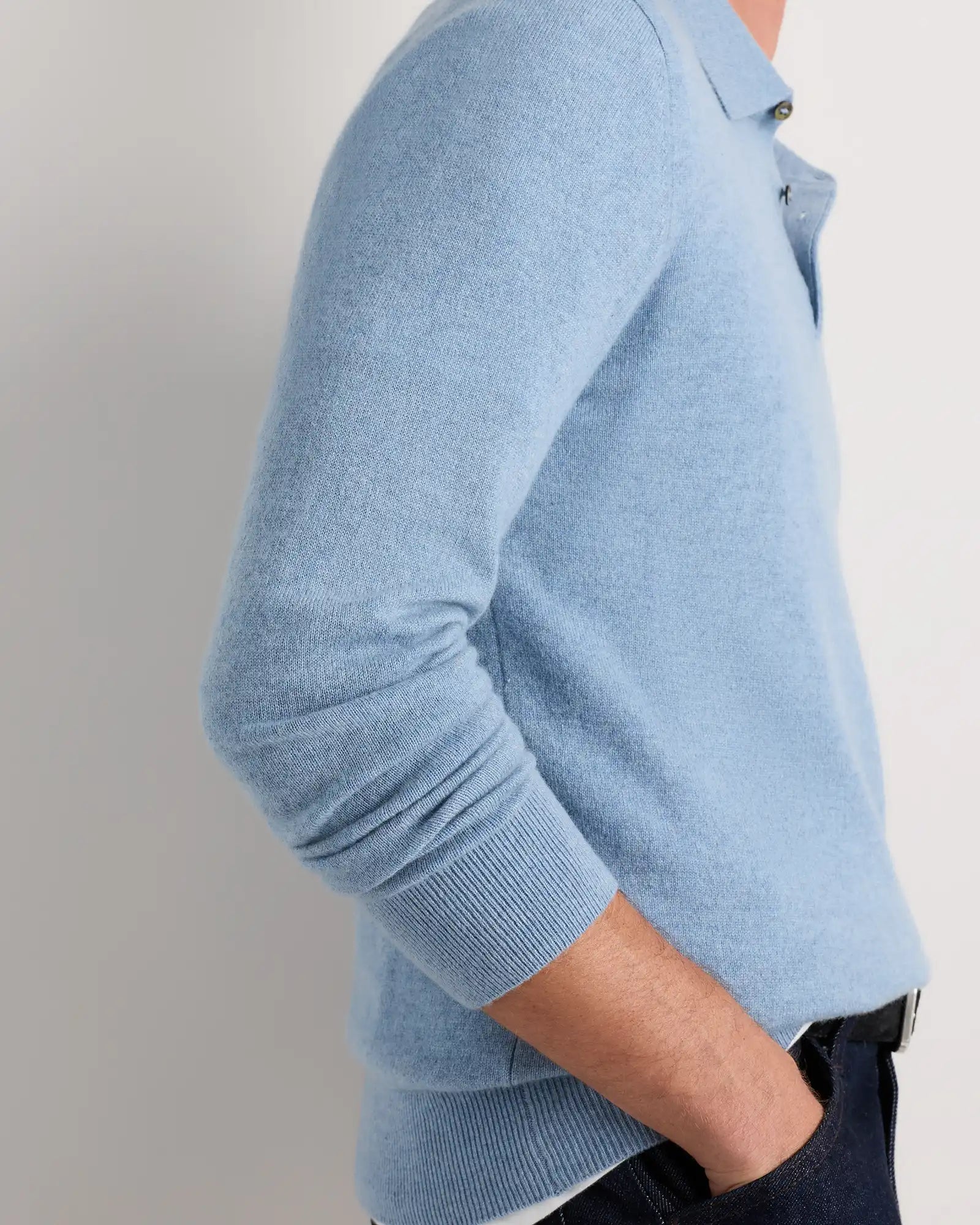 Mongolian Cashmere Polo Sweater