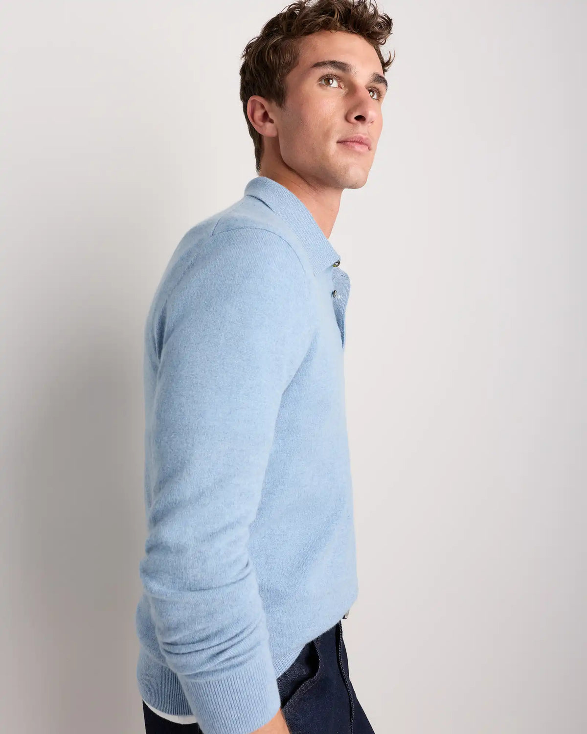 Mongolian Cashmere Polo Sweater
