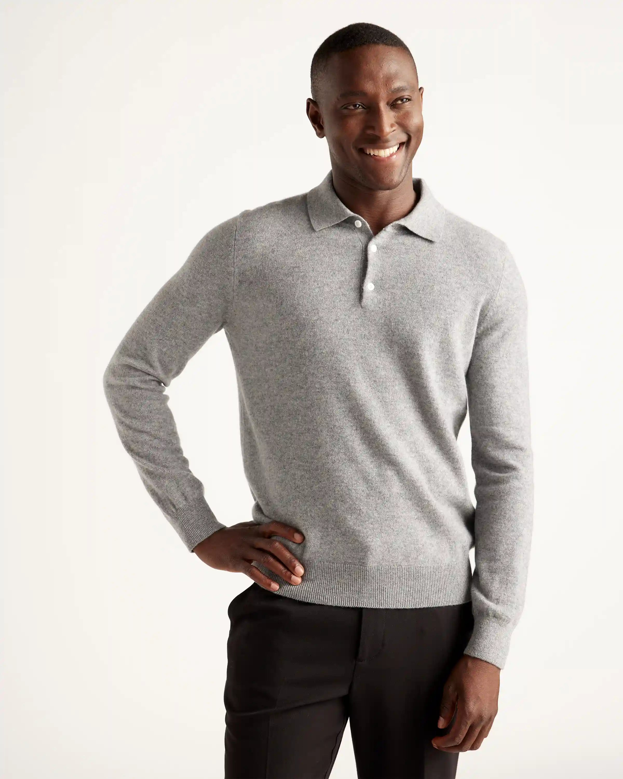 Mongolian Spring Cashmere Polo Sweater