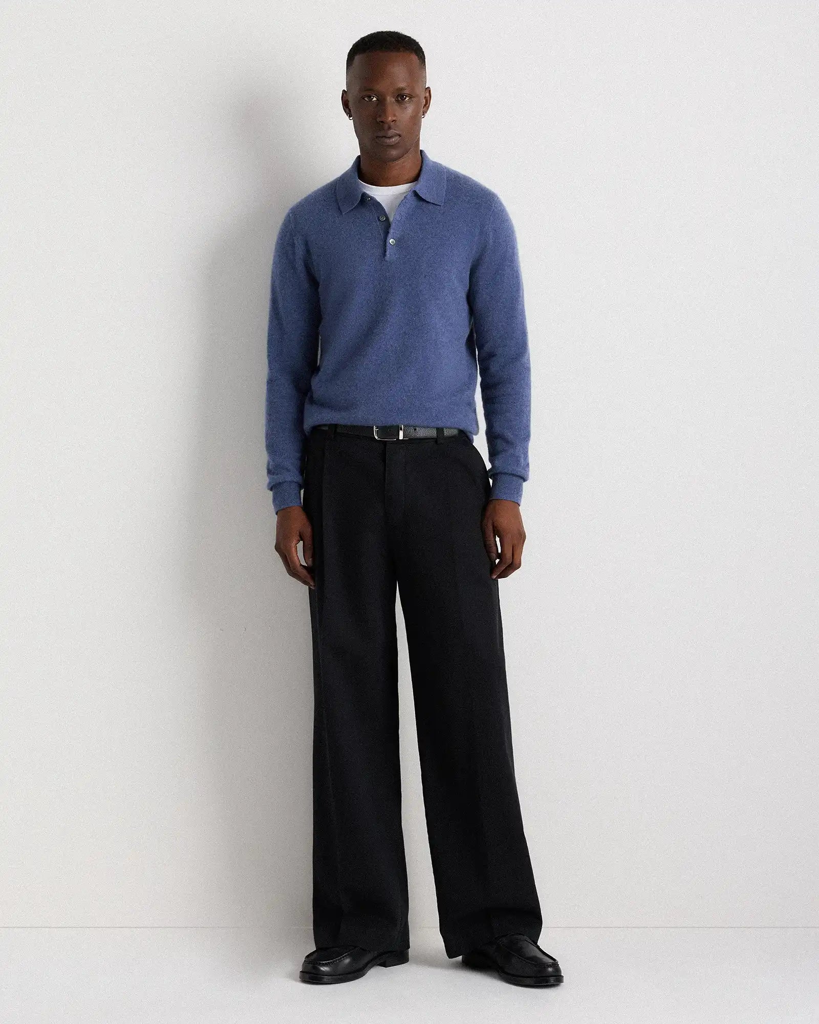 Mongolian Cashmere Polo Sweater