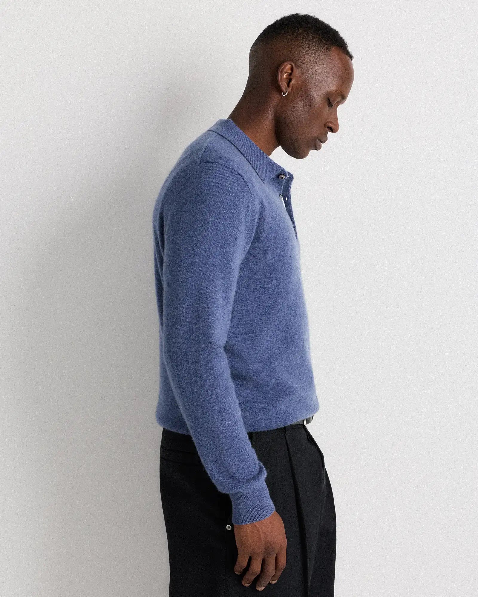 Mongolian Cashmere Polo Sweater