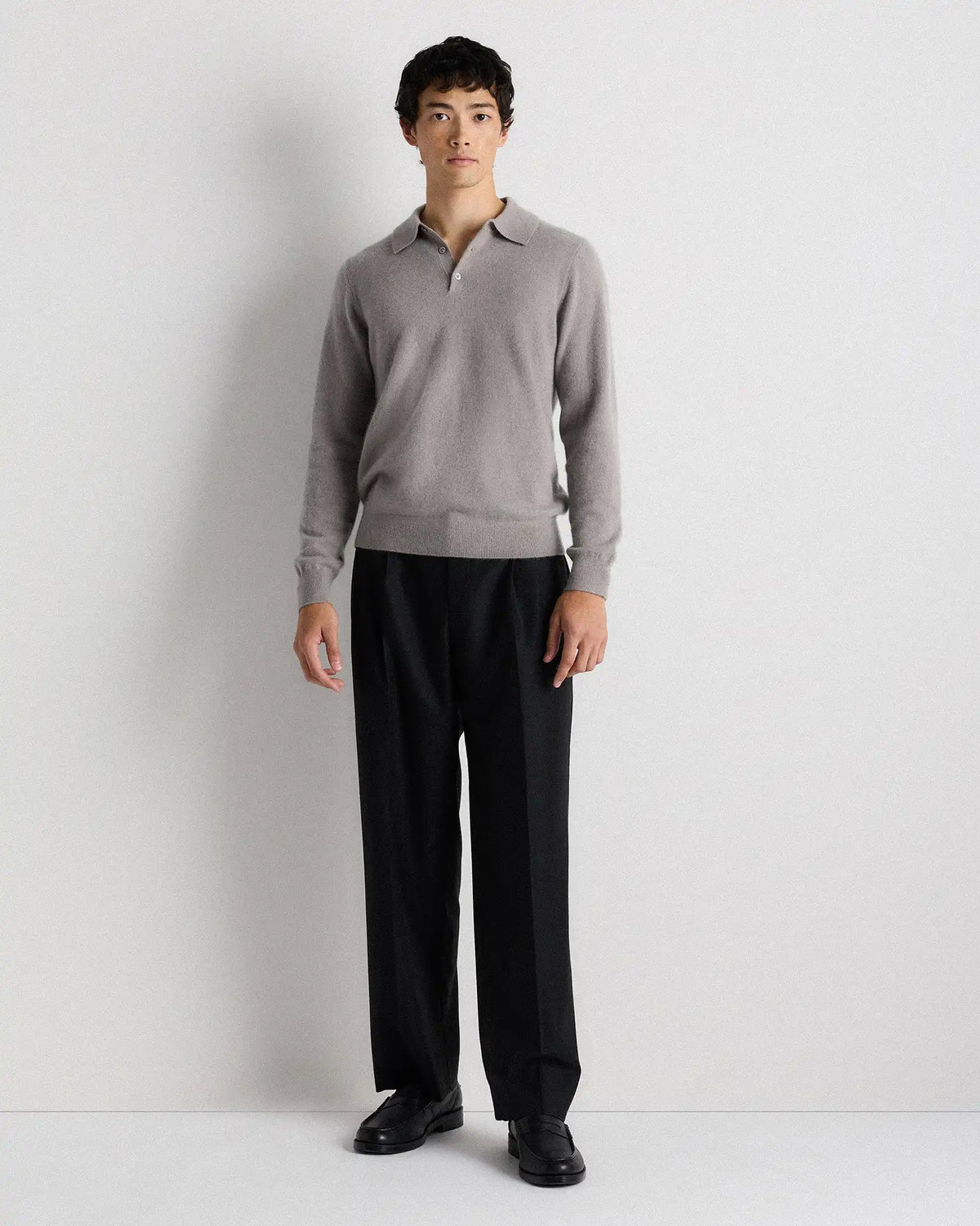 Mongolian Cashmere Polo Sweater