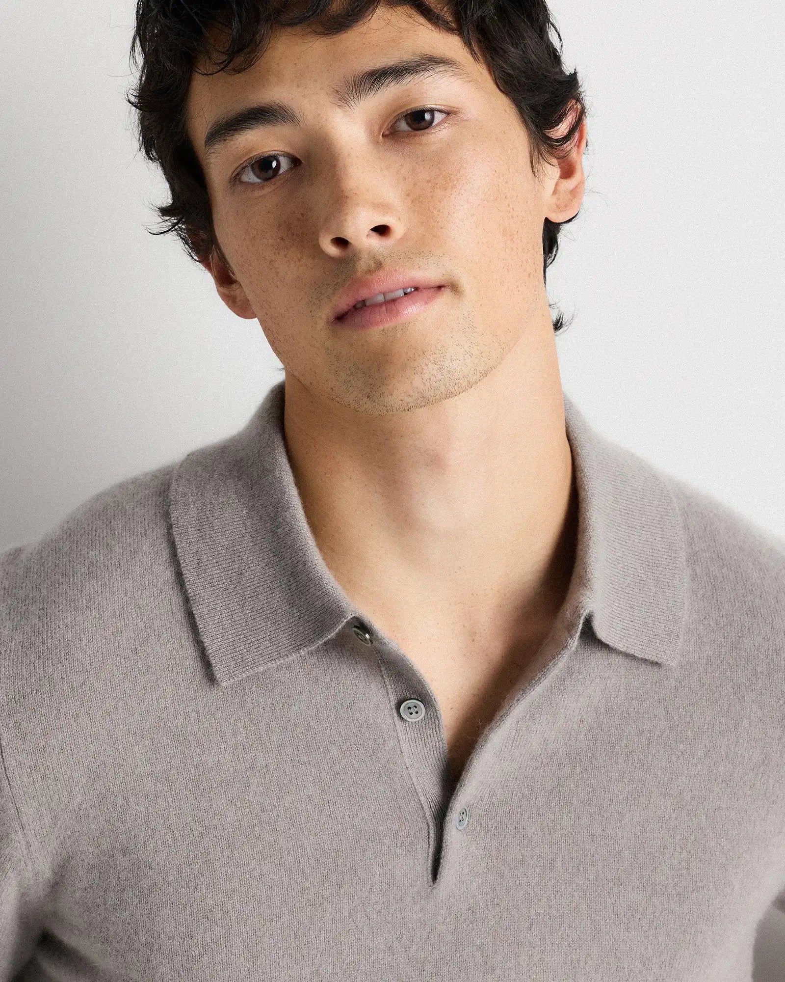 Mongolian Cashmere Polo Sweater