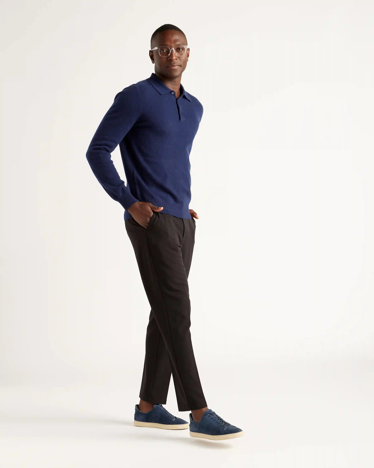 Mongolian Spring Cashmere Polo Sweater