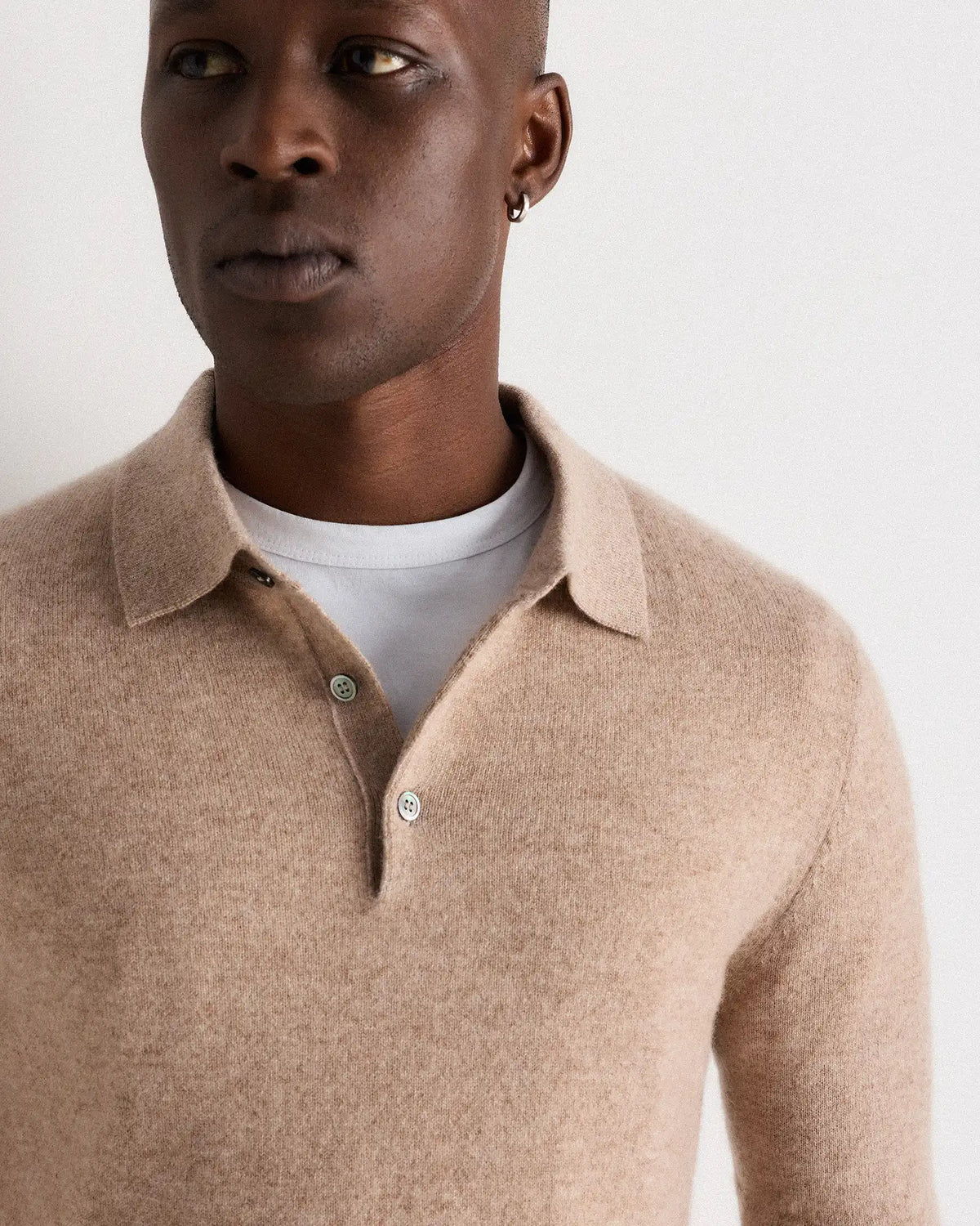 Mongolian Cashmere Polo Sweater