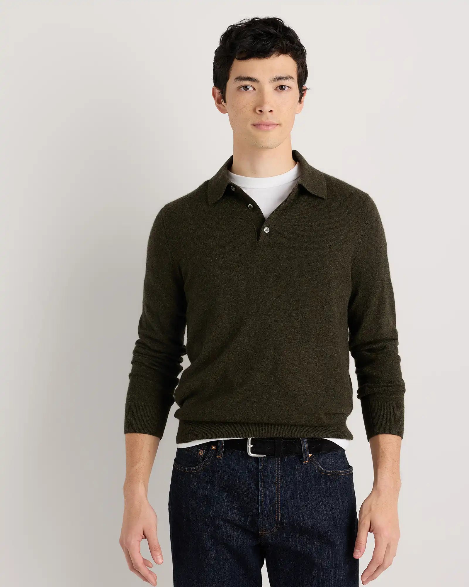 Mongolian Cashmere Polo Sweater