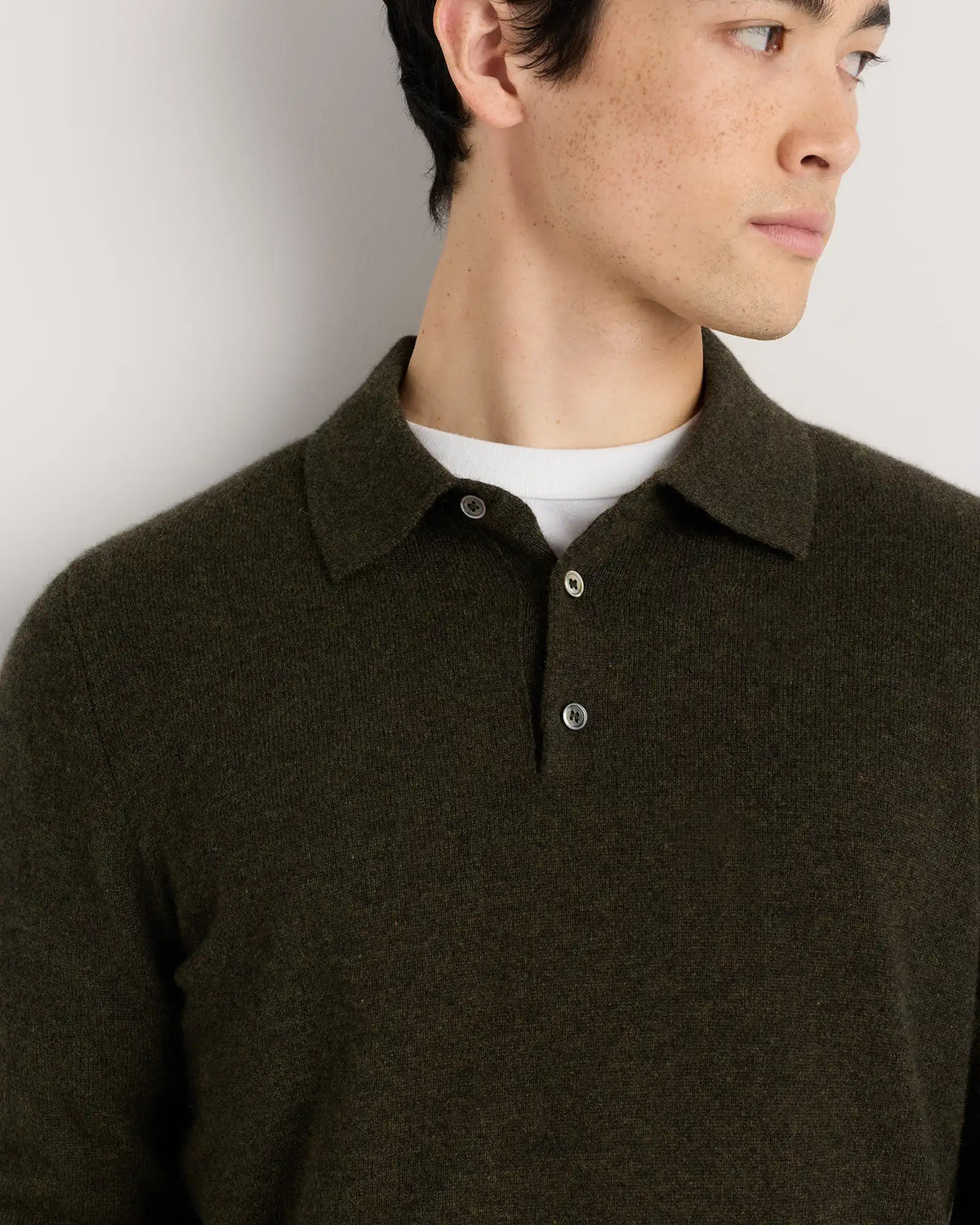 Mongolian Cashmere Polo Sweater