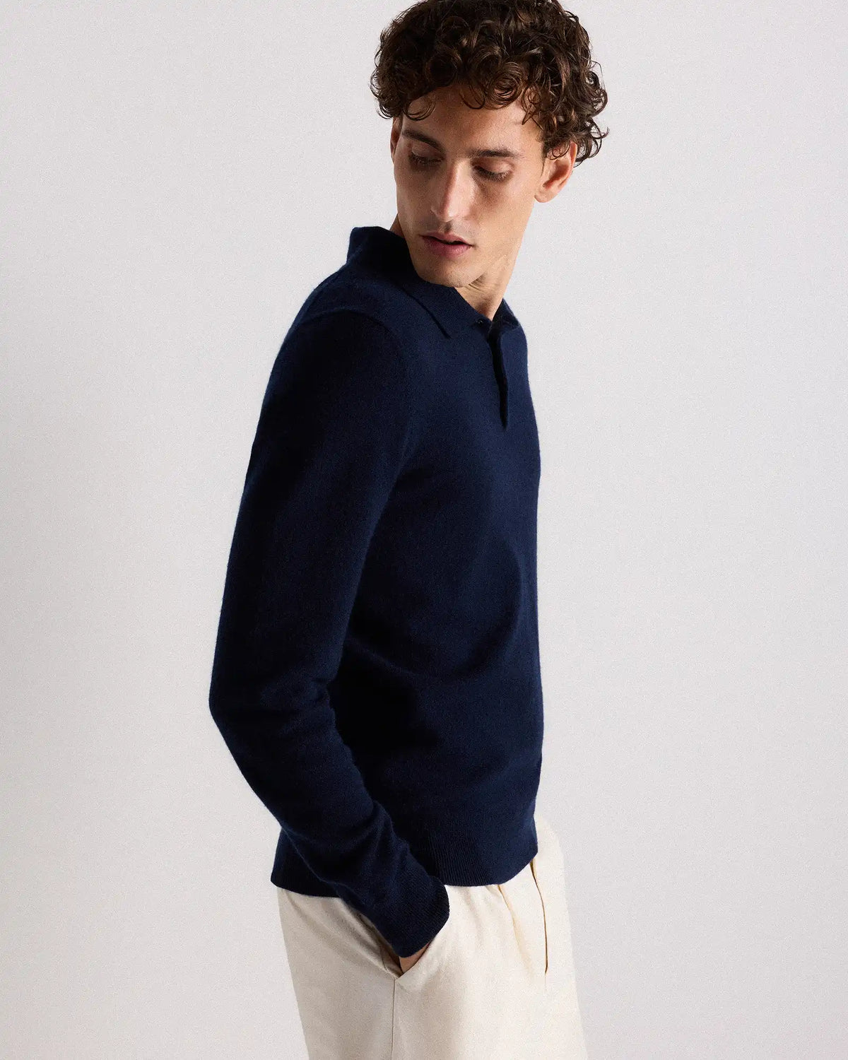 Mongolian Cashmere Polo Sweater