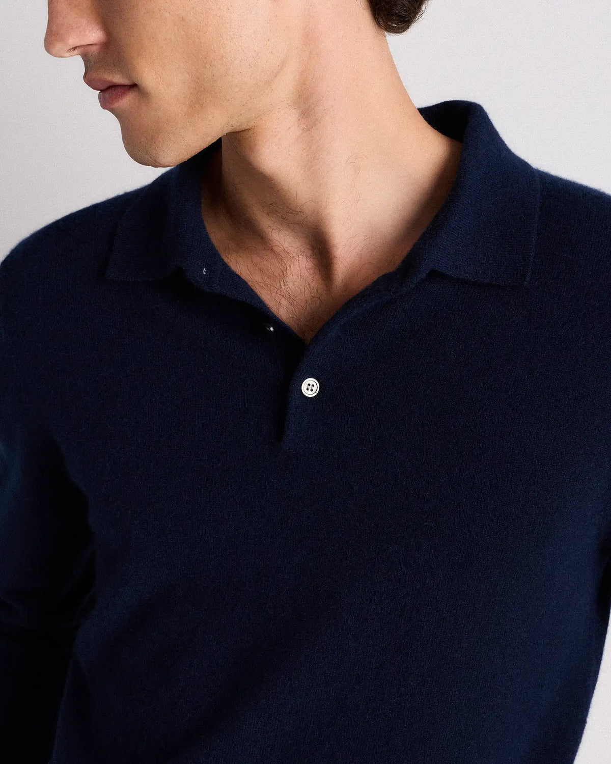 Mongolian Cashmere Polo Sweater