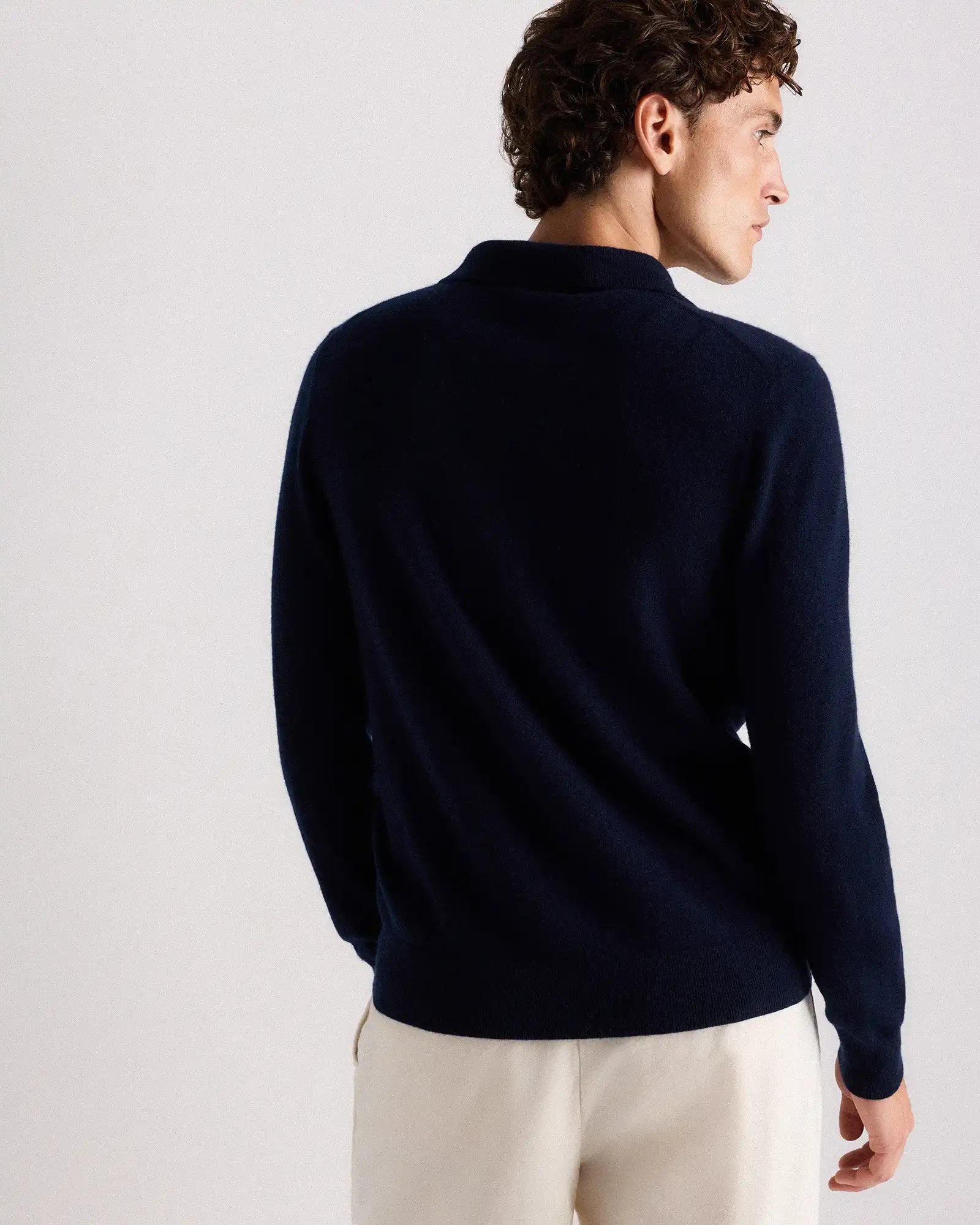 Mongolian Cashmere Polo Sweater