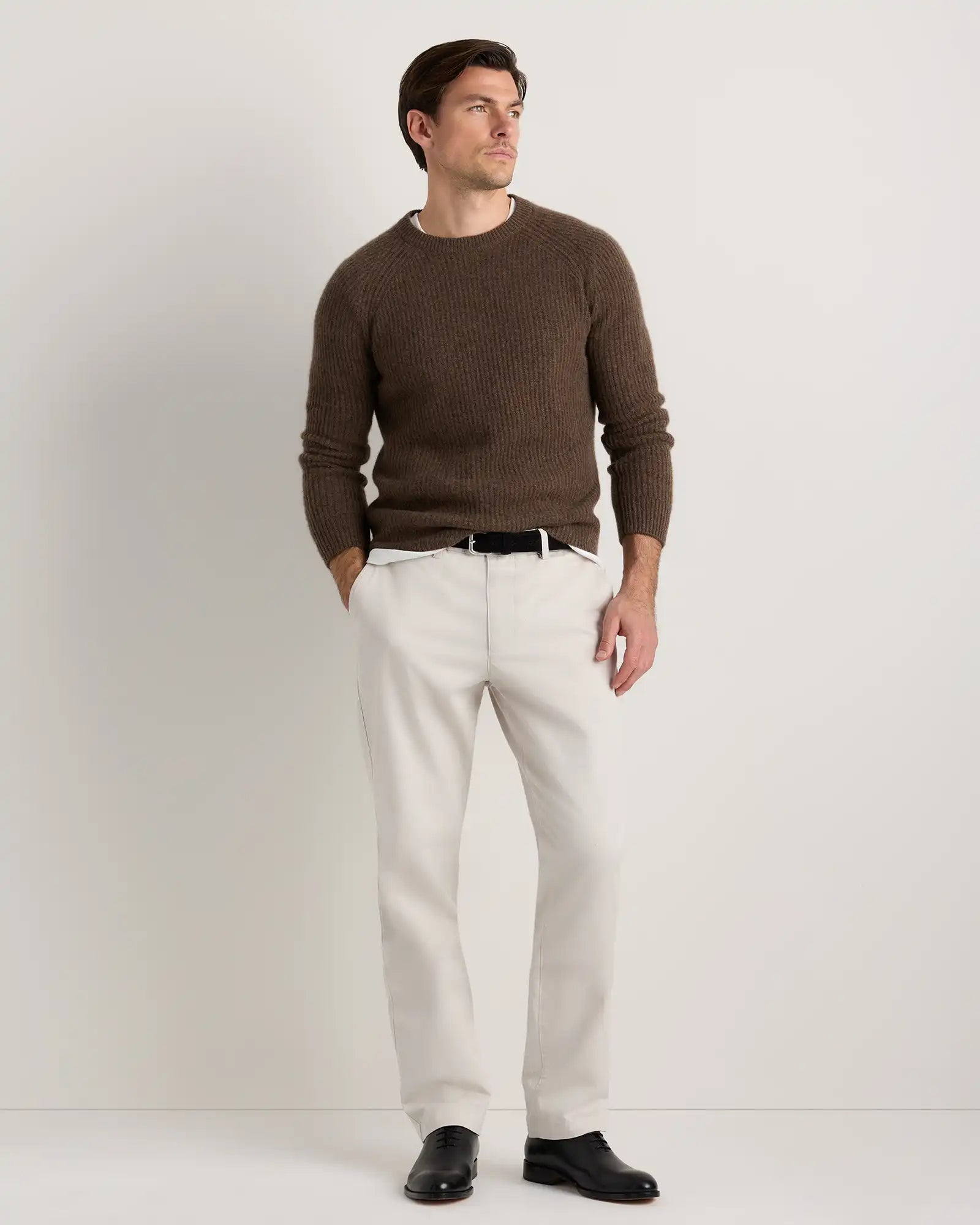 Mongolian Cashmere Fisherman Crewneck Sweater