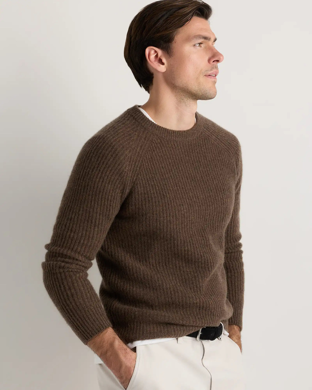 Mongolian Cashmere Fisherman Crewneck Sweater