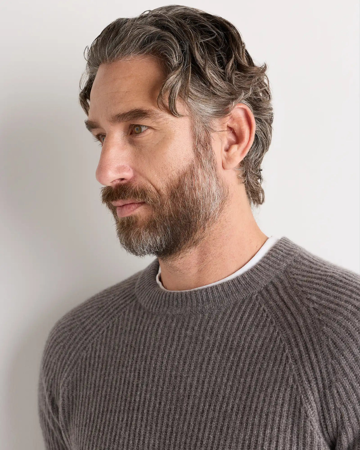 Mongolian Cashmere Fisherman Crewneck Sweater