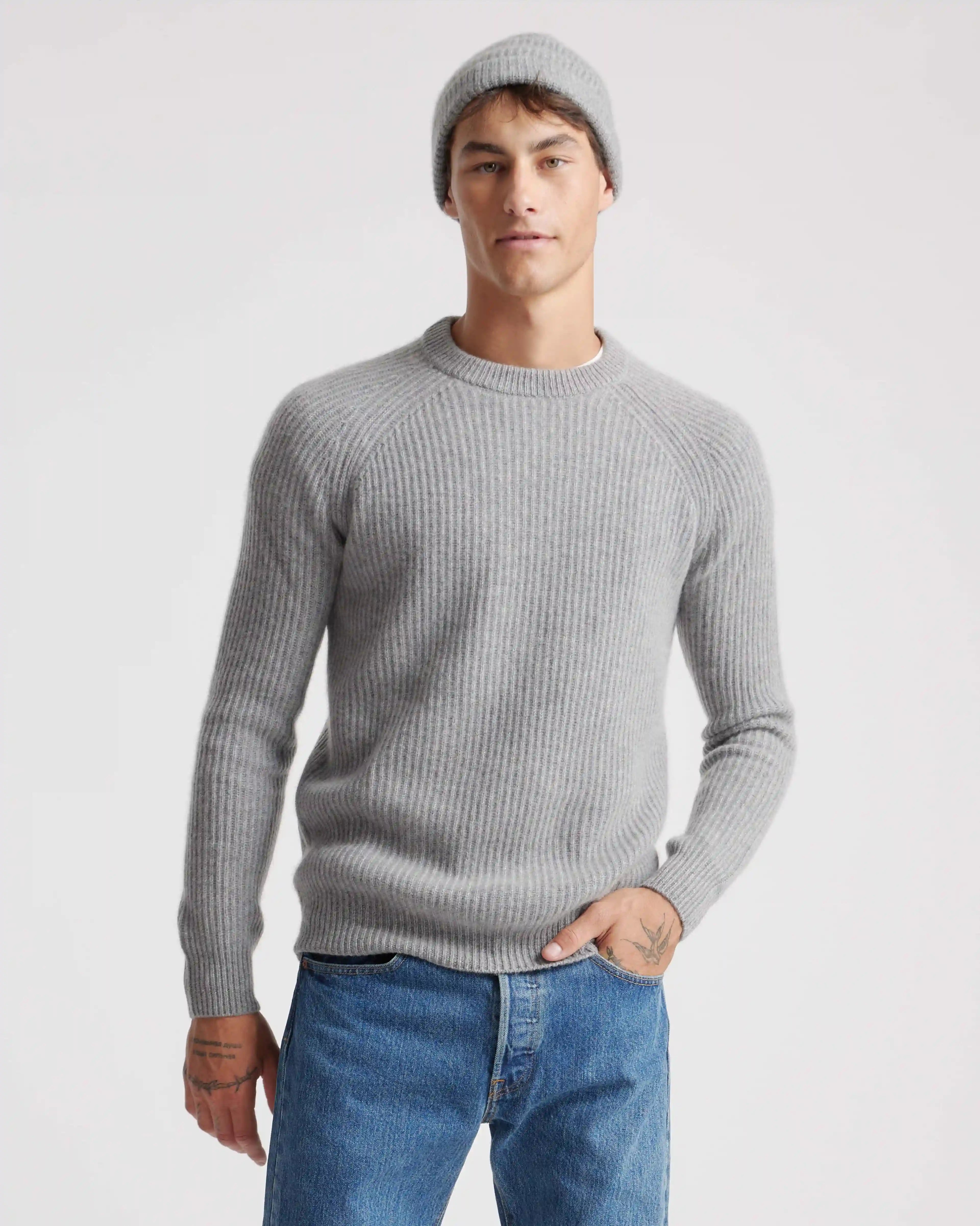 Mongolian Spring Cashmere Fisherman Crewneck Sweater