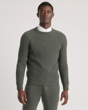 Mongolian Cashmere Fisherman Crewneck Sweater