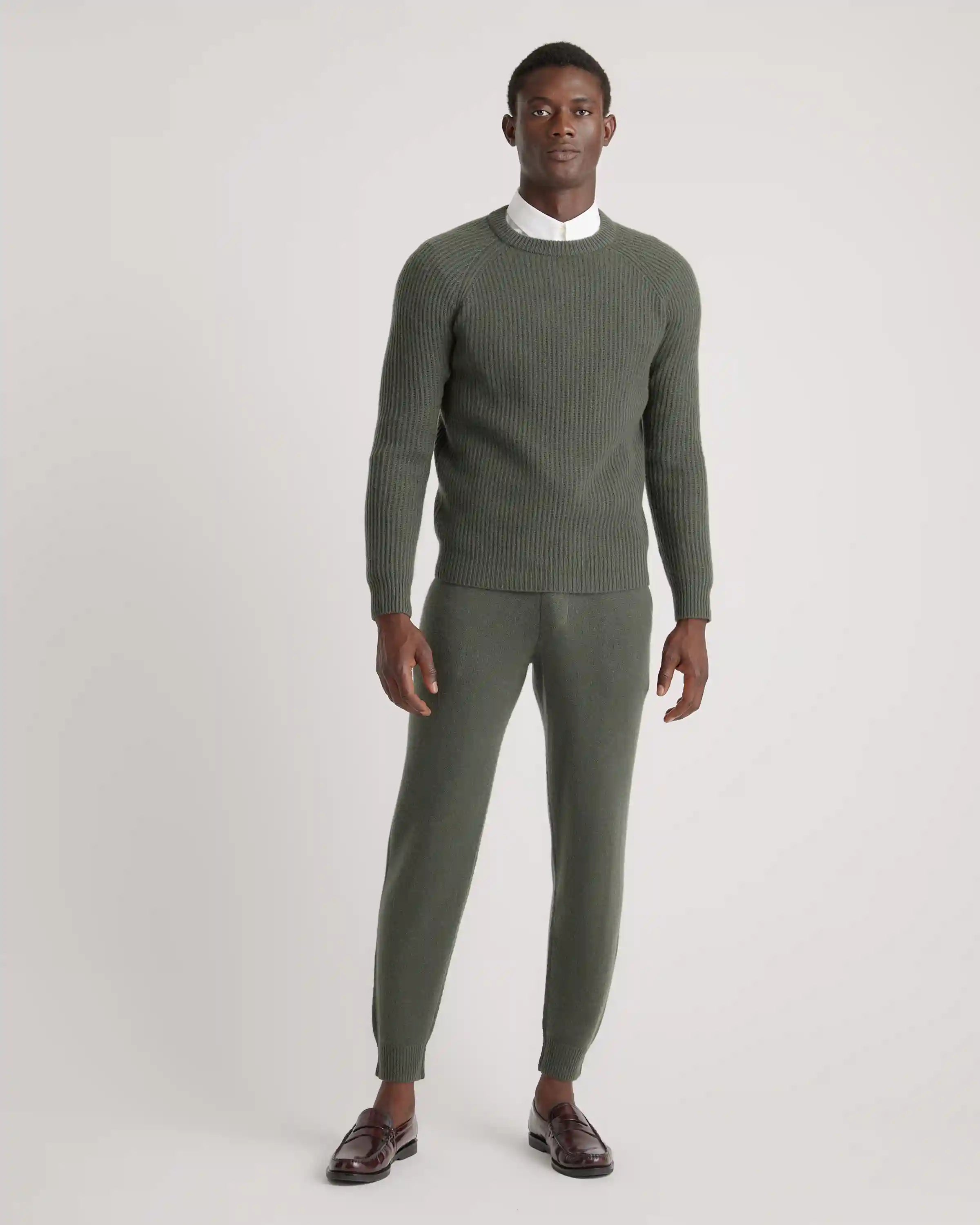 Mongolian Cashmere Fisherman Crewneck Sweater