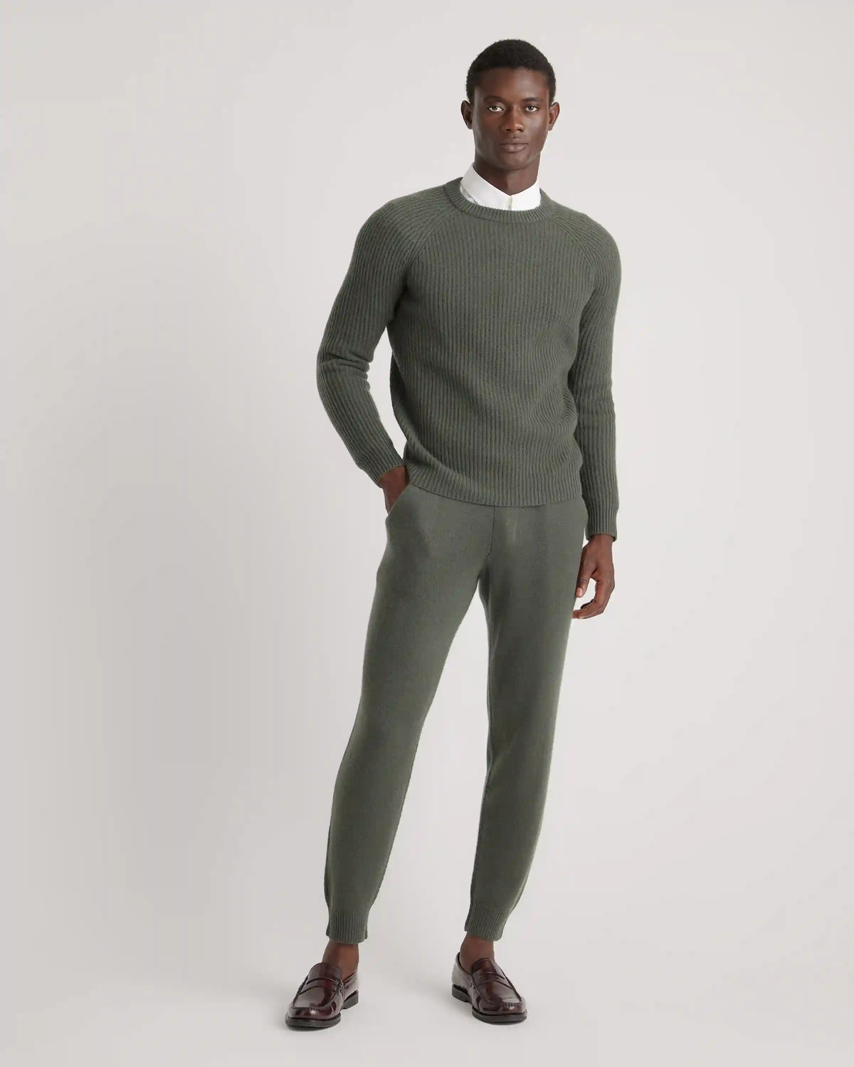 Mongolian Spring Cashmere Fisherman Crewneck Sweater