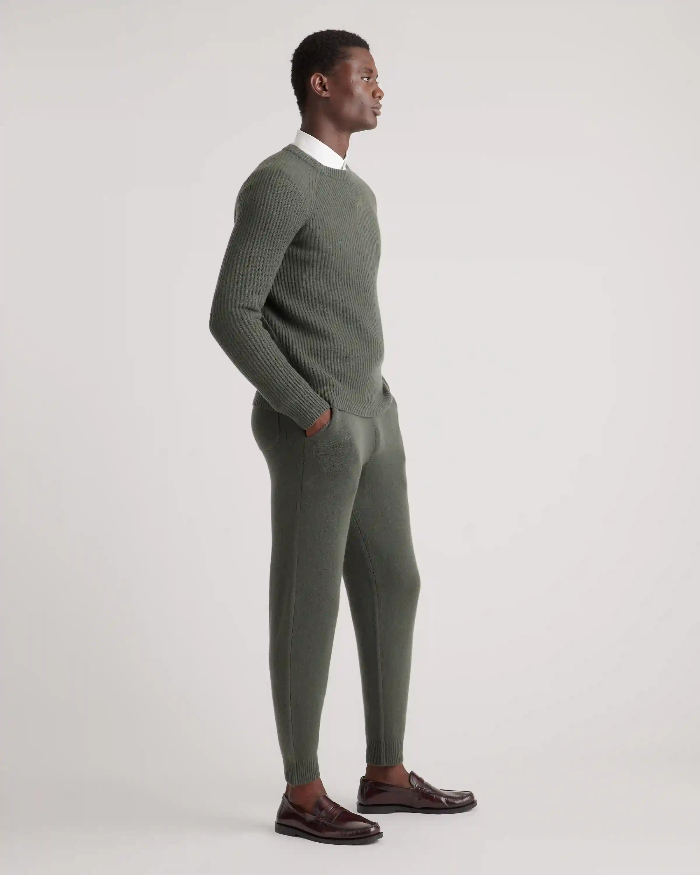 Mongolian Cashmere Fisherman Crewneck Sweater