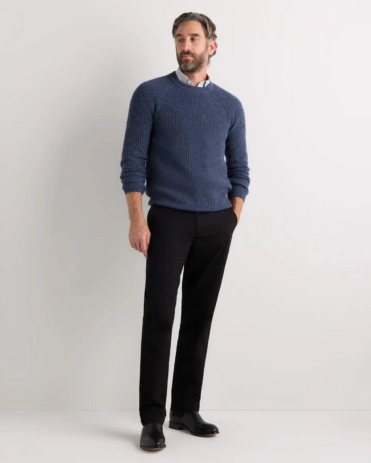 Mongolian Cashmere Fisherman Crewneck Sweater