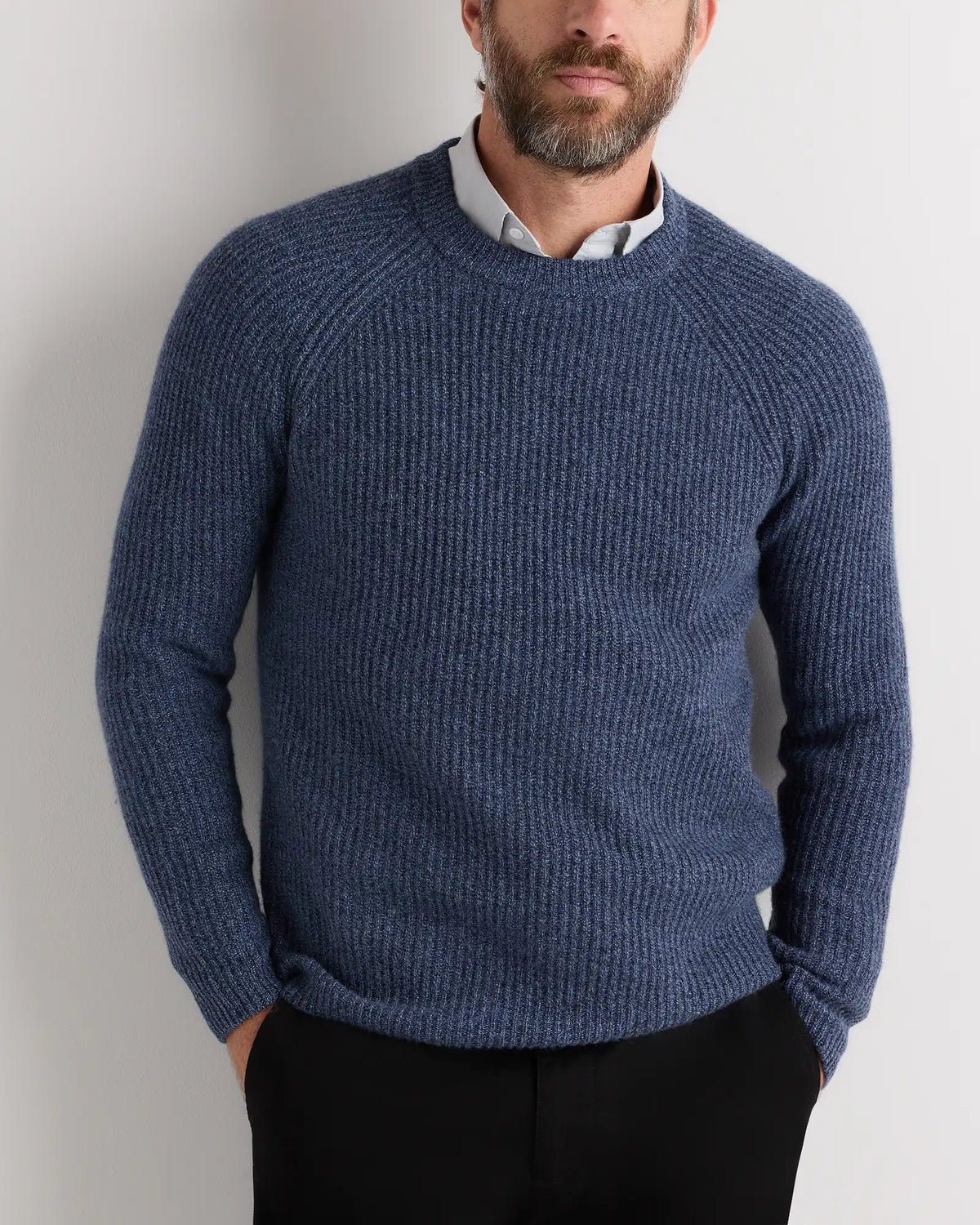 Mongolian Cashmere Fisherman Crewneck Sweater