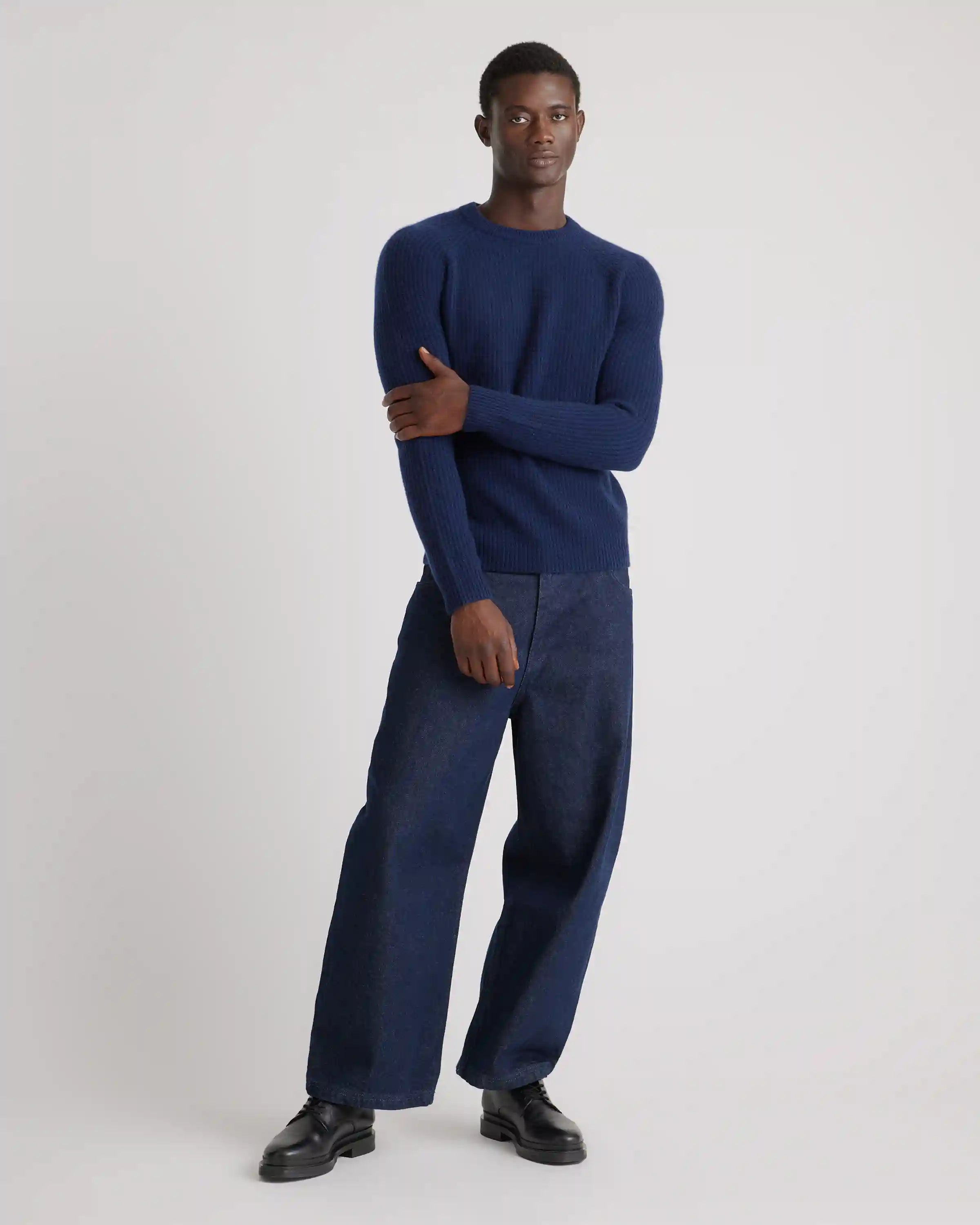 Mongolian Spring Cashmere Fisherman Crewneck Sweater