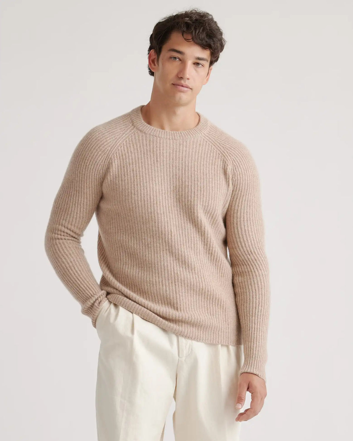 Mongolian Spring Cashmere Fisherman Crewneck Sweater